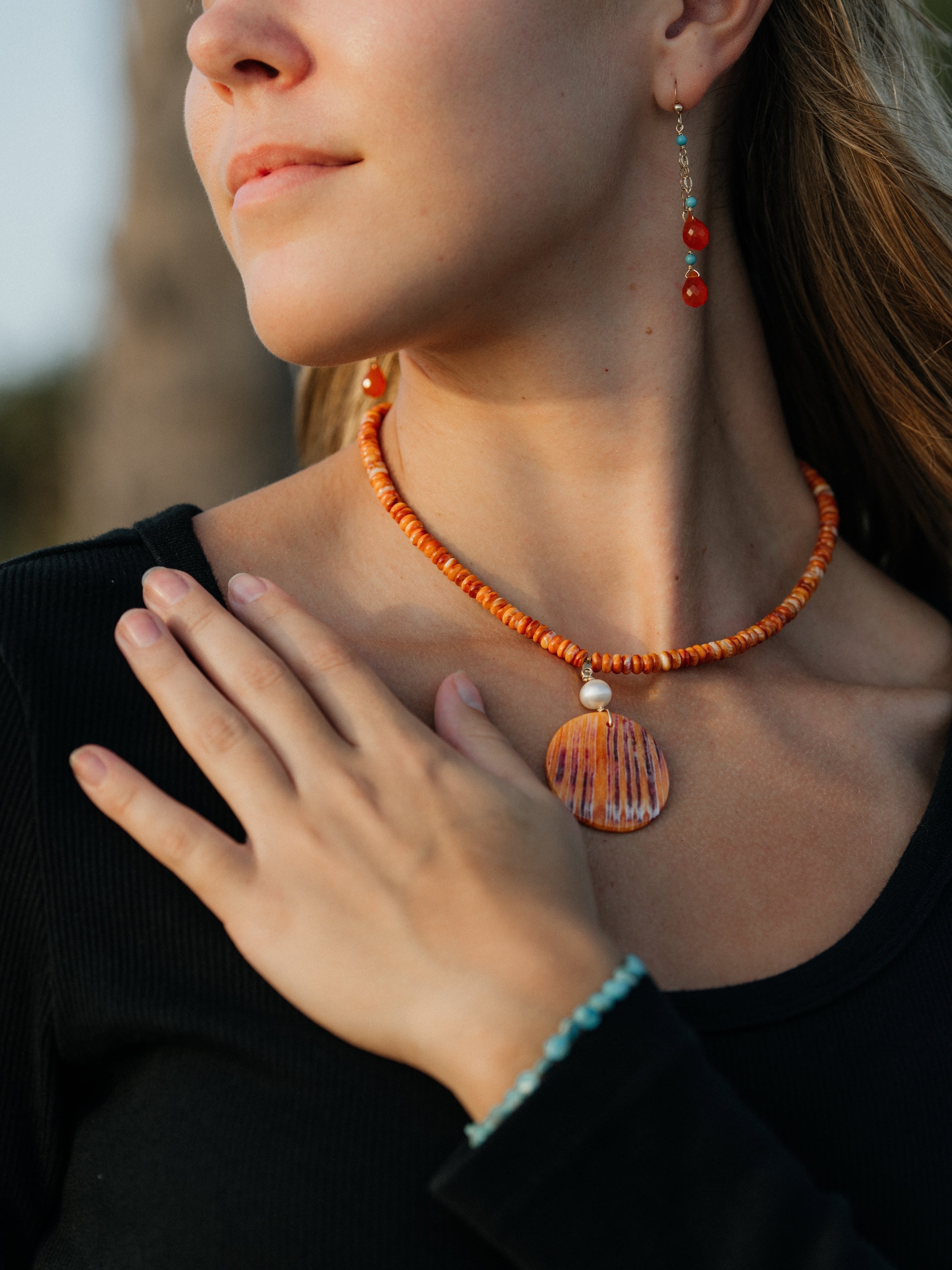 Sierra Blaze Necklace In Orange