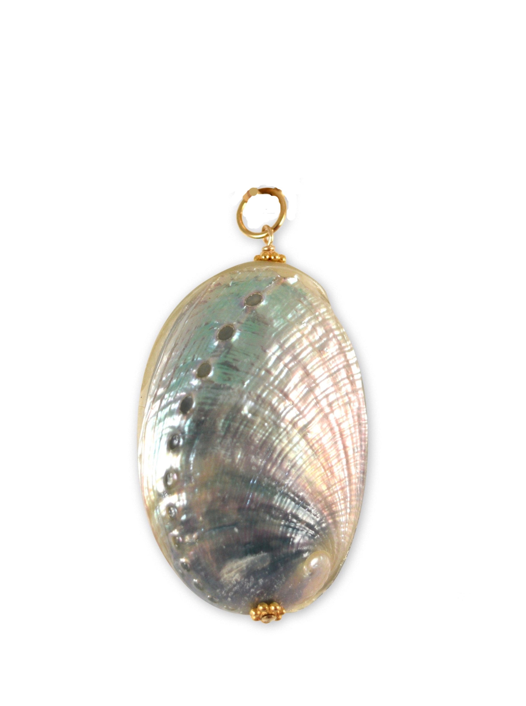 Abalone Puff in Silver and Blue