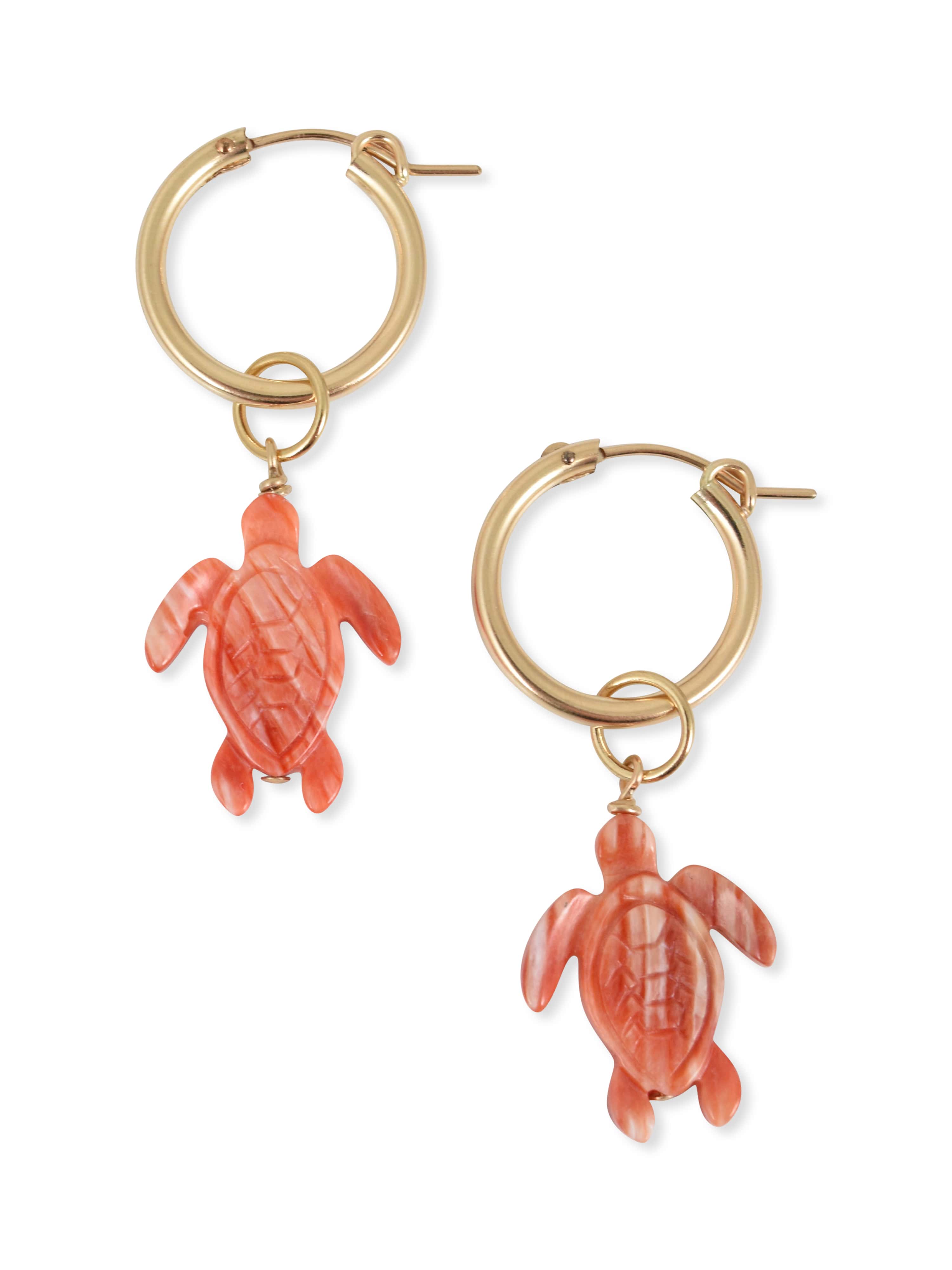 Turtle Charm in Orange Spiny Oyster