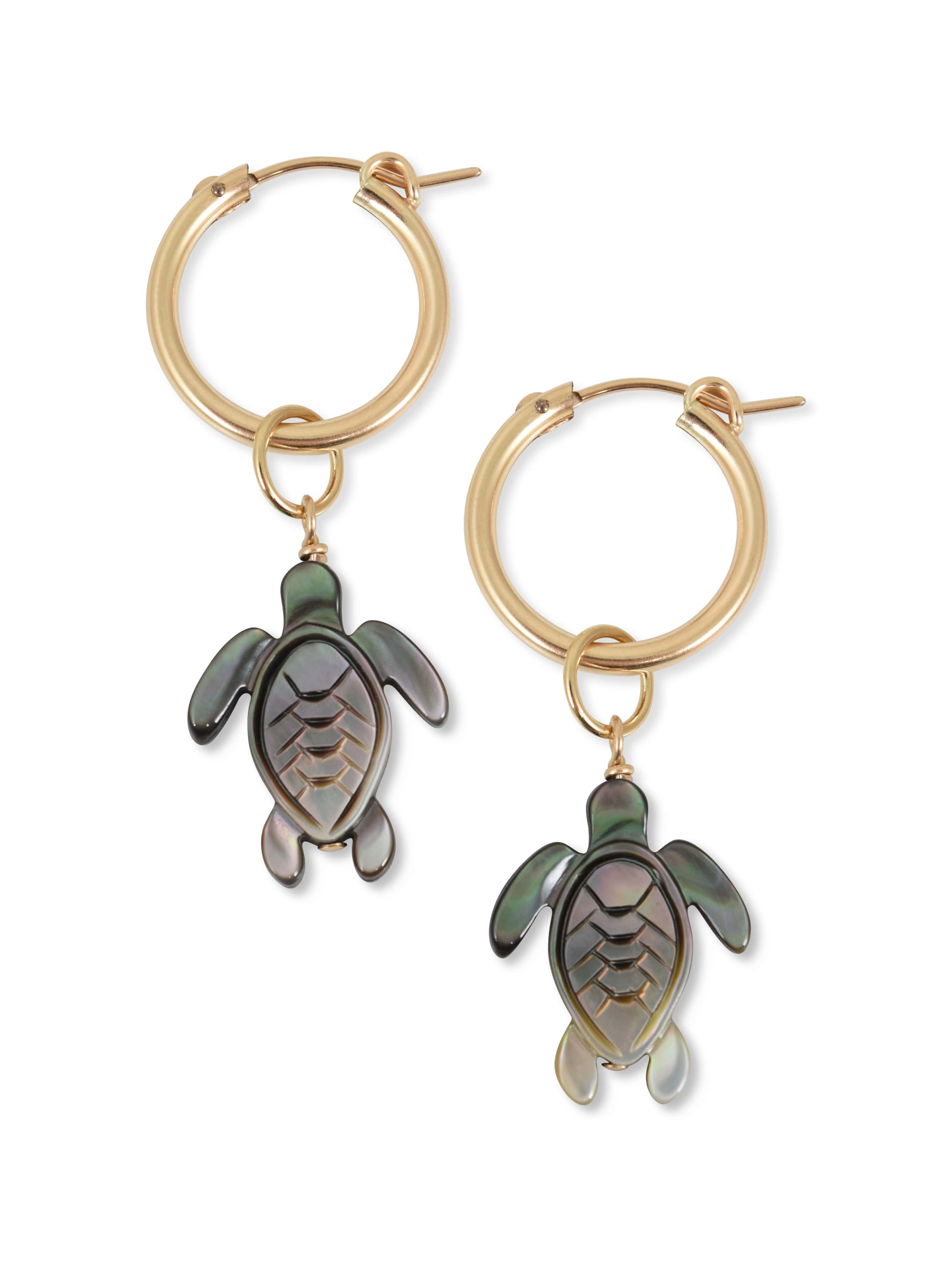 Turtle Charm in Black Mother of Pearl