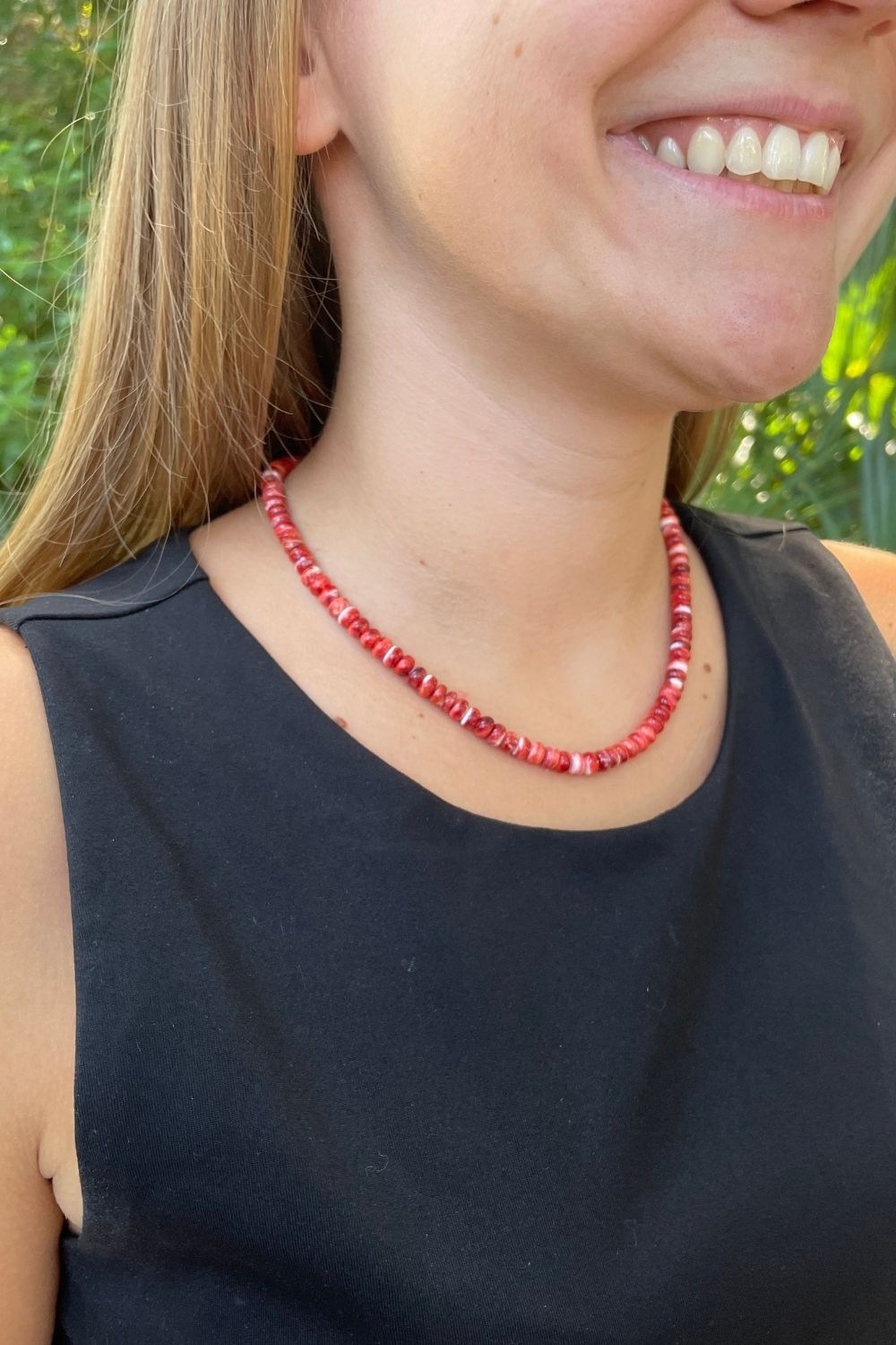 Spiny Oyster Necklace in Red