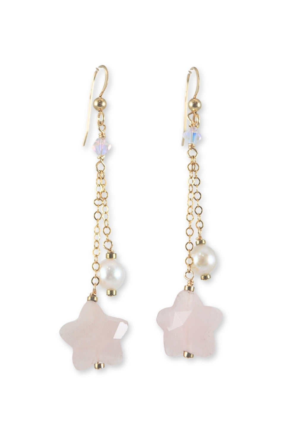 Starfall Earrings in Rose Quartz