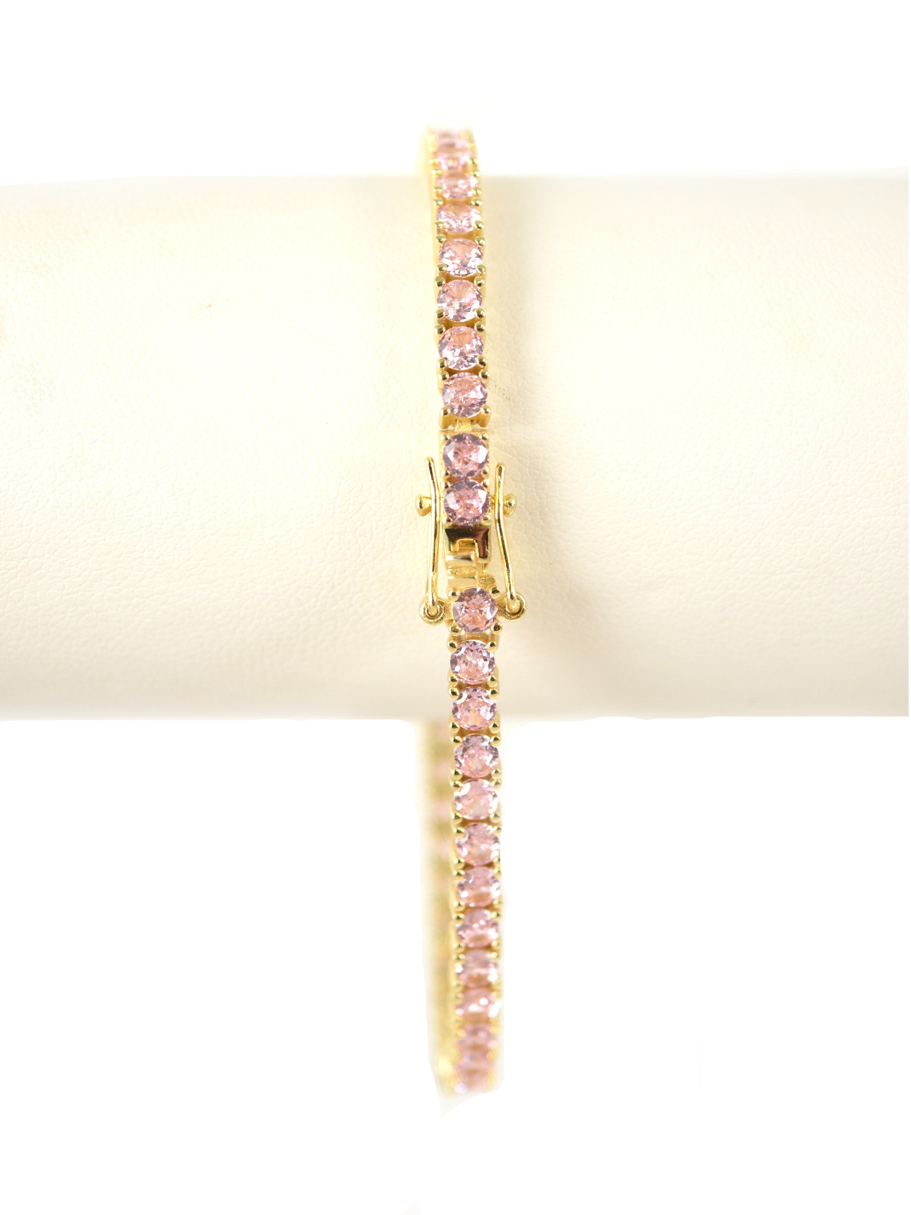 Starla Tennis Bracelet in Pink Crystals