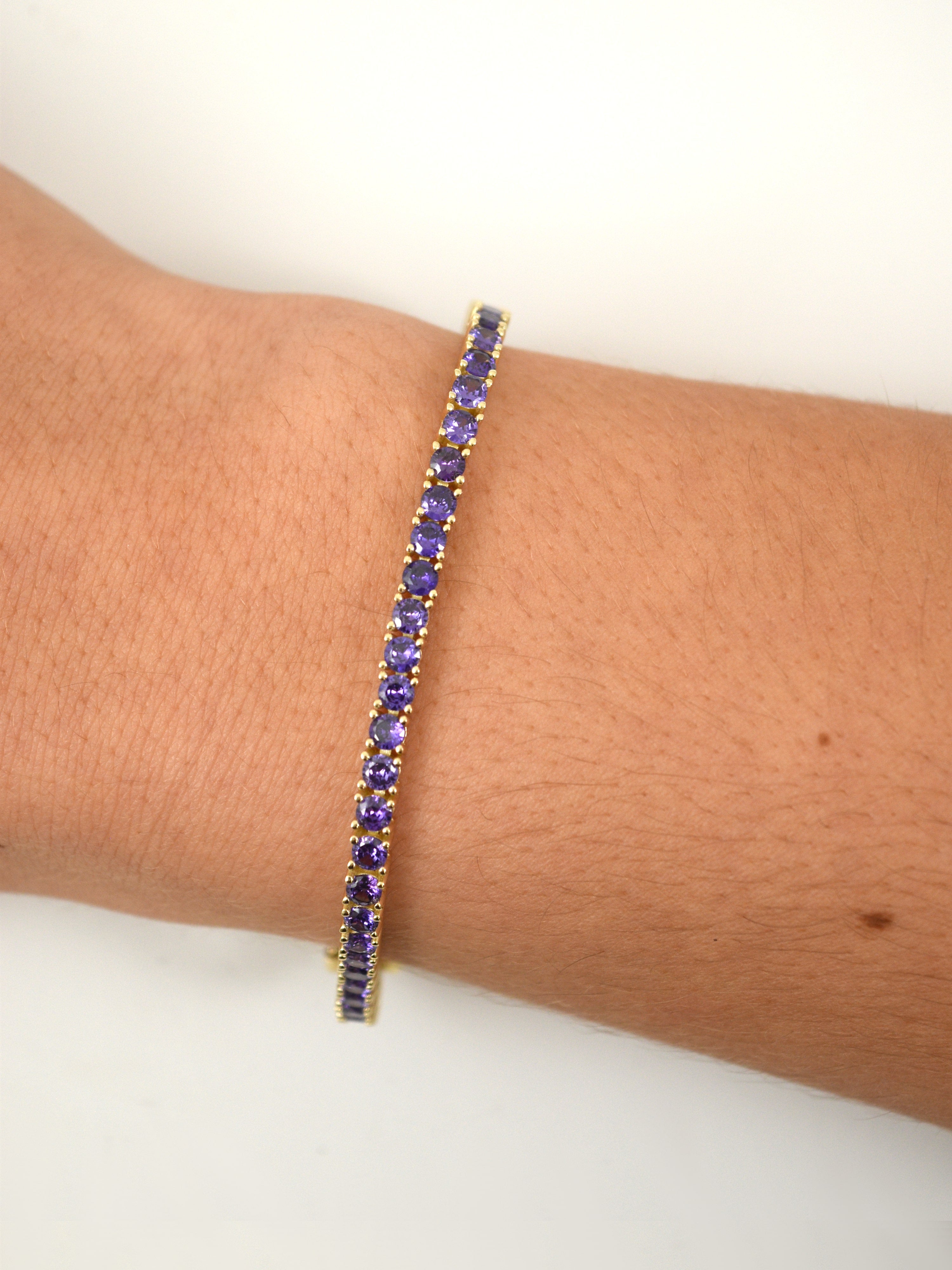 Starla Tennis Bracelet in Purple Crystals