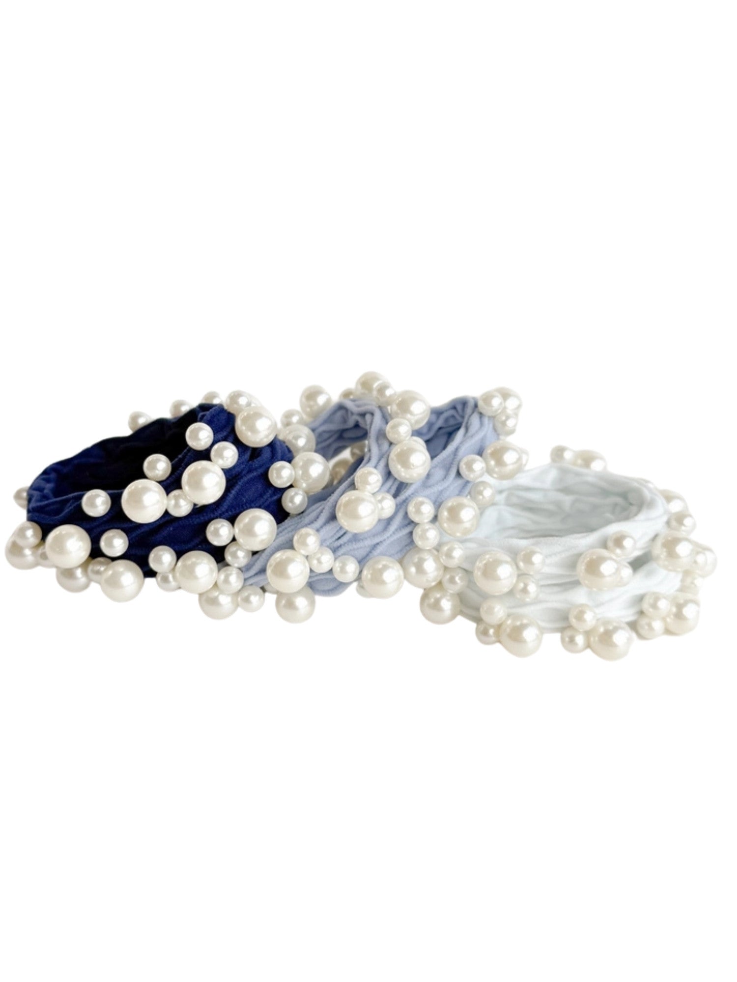 Stretchy Pearl Hair Tie in Blue 