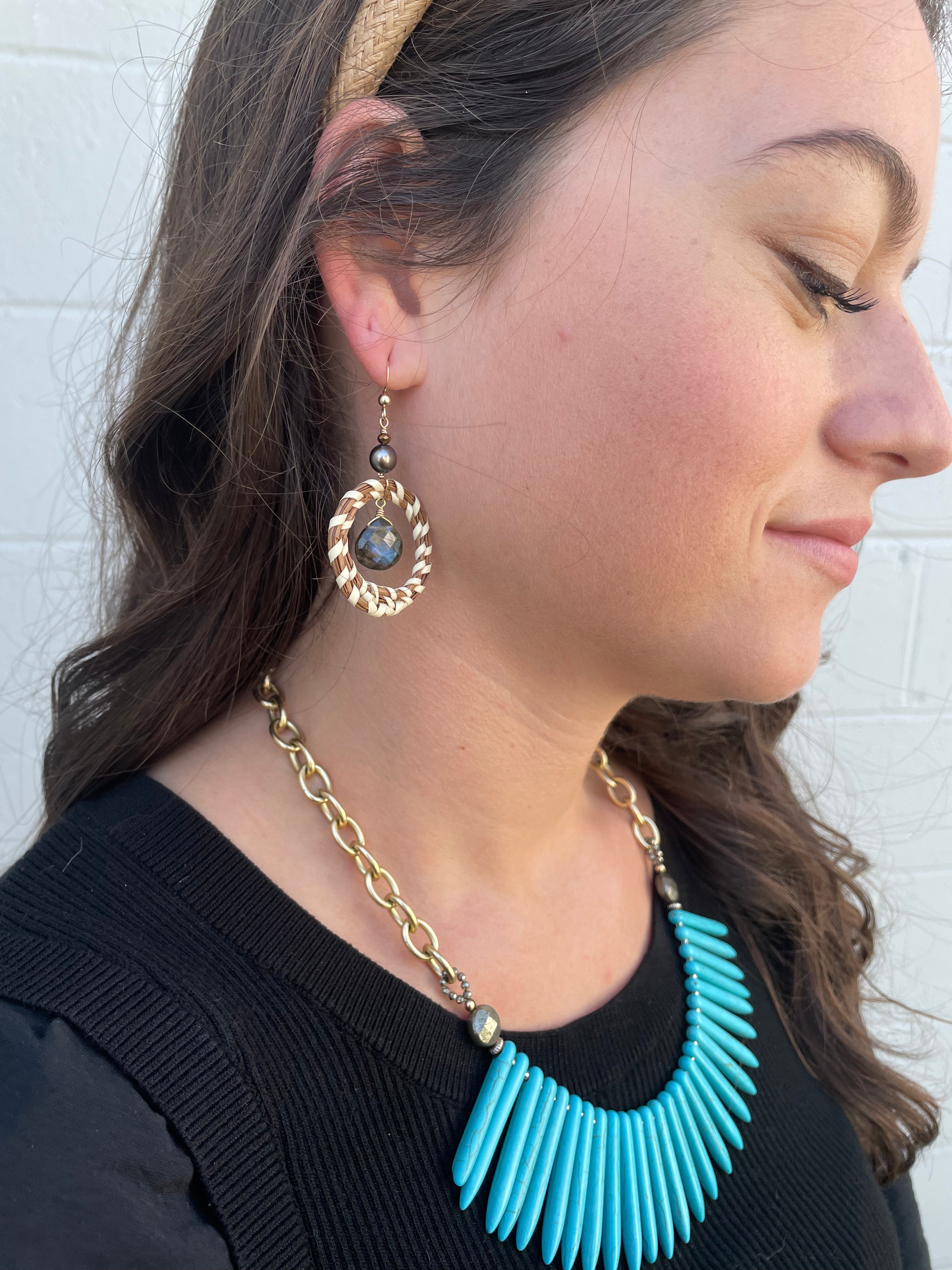 Sweetgrass Earrings in Labradorite