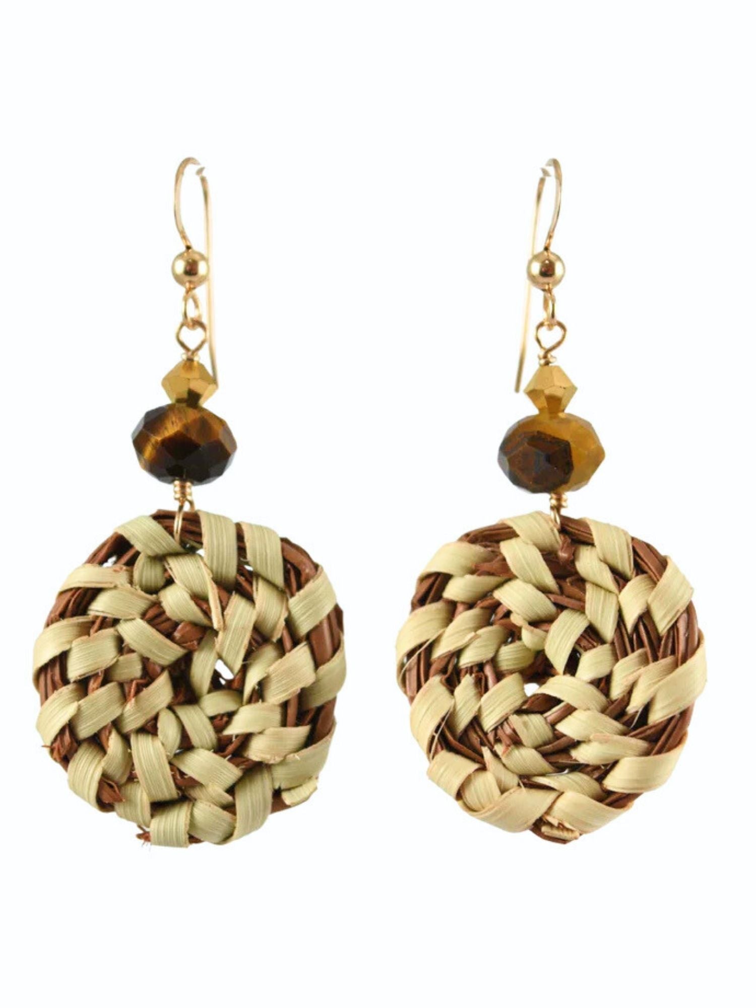 Small Sweetgrass Earrings in Tigers Eye