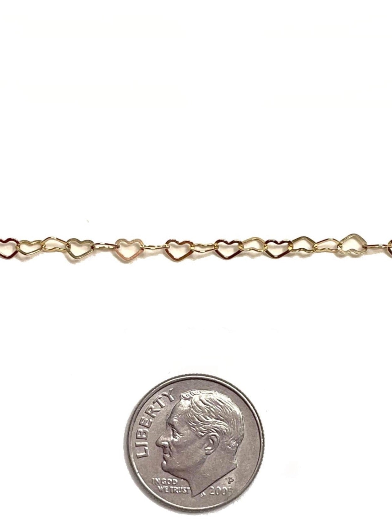 14K Gold Filled Heart Link Chainsheart Chain Linkgold 