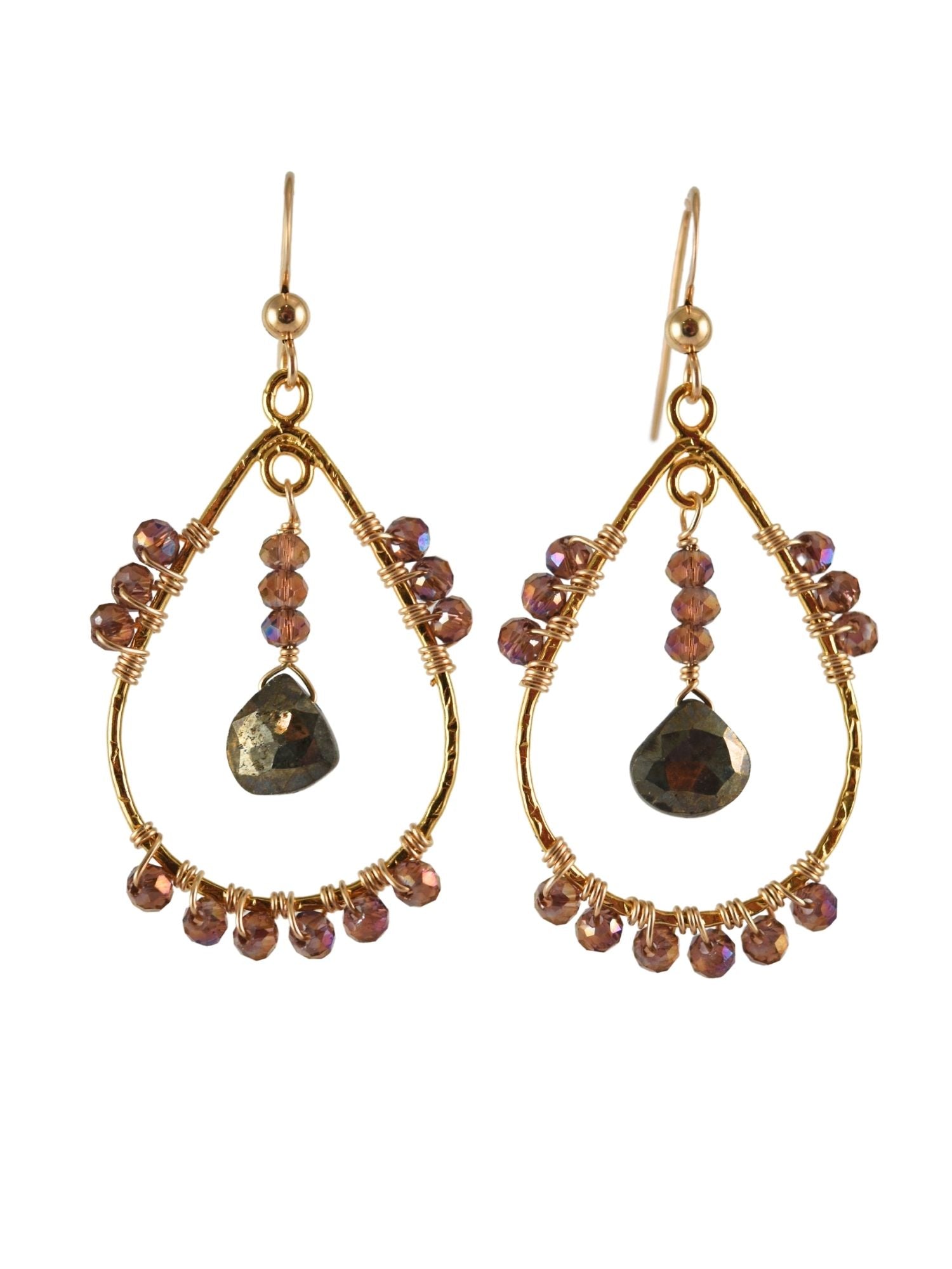 Taryn Teardrop Earrings in Pyrite