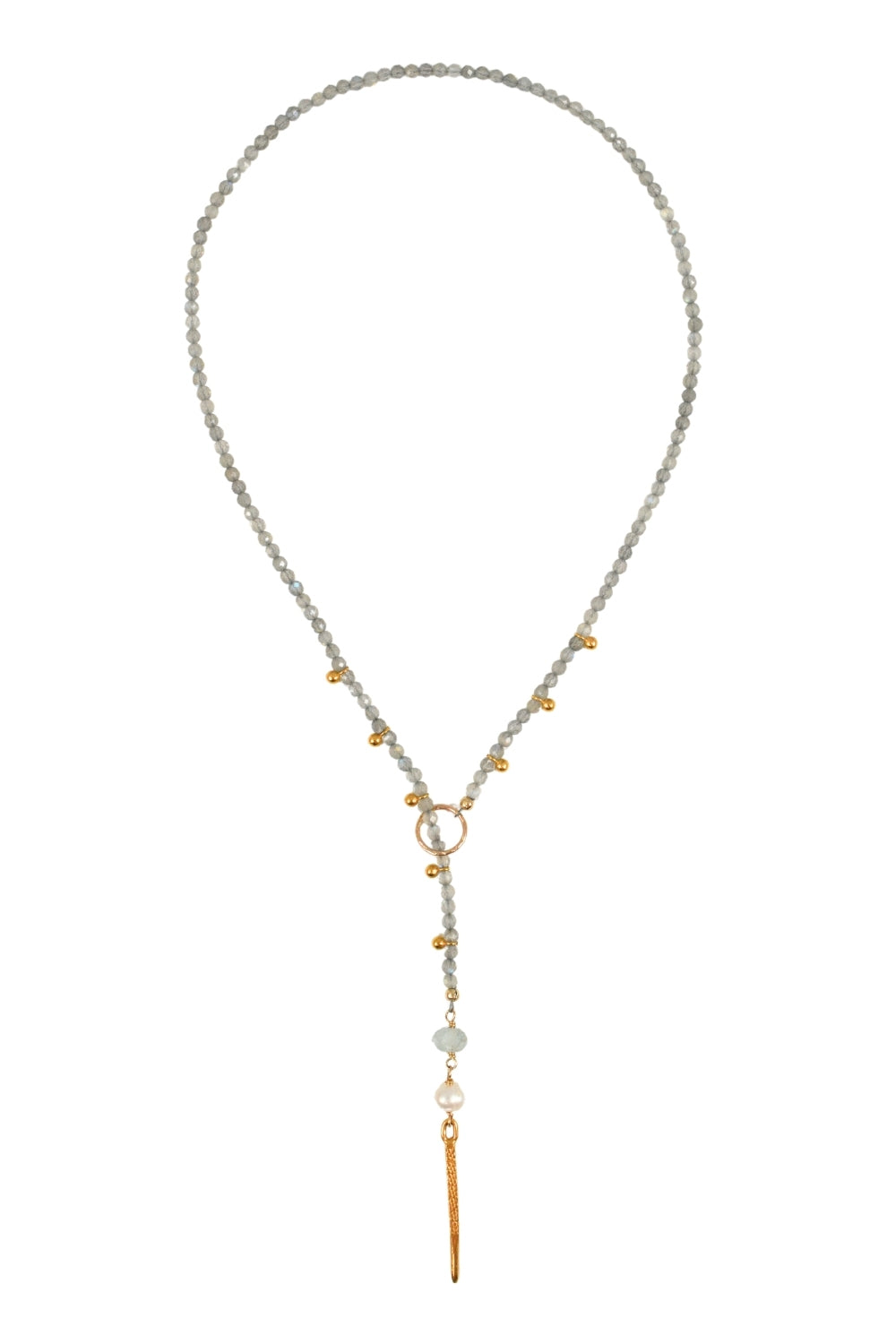 Thread The Needle Necklace in Labradorite