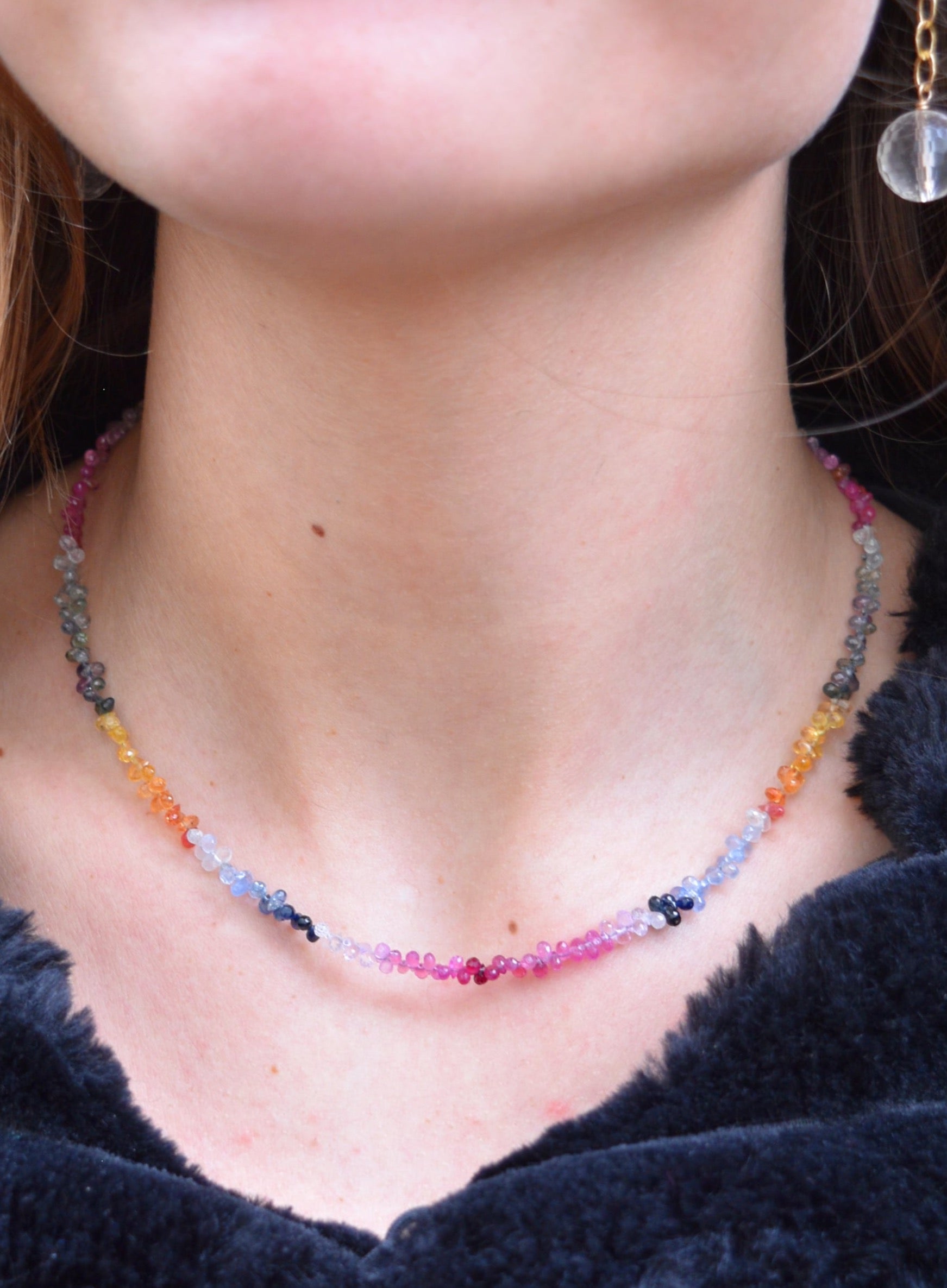 Summer Rain Necklace in Rainbow Sapphire