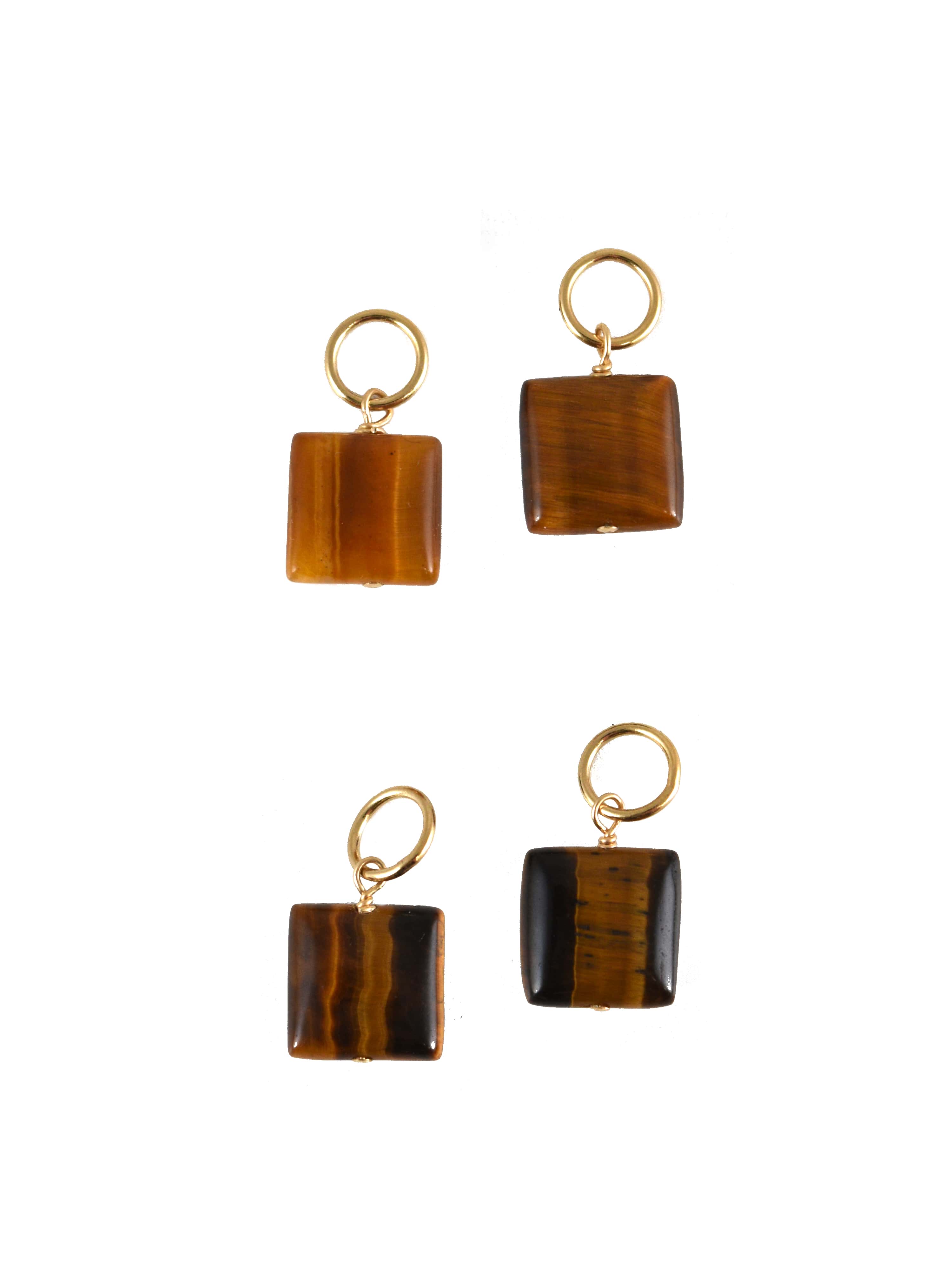 Tigers Eye Square Charm