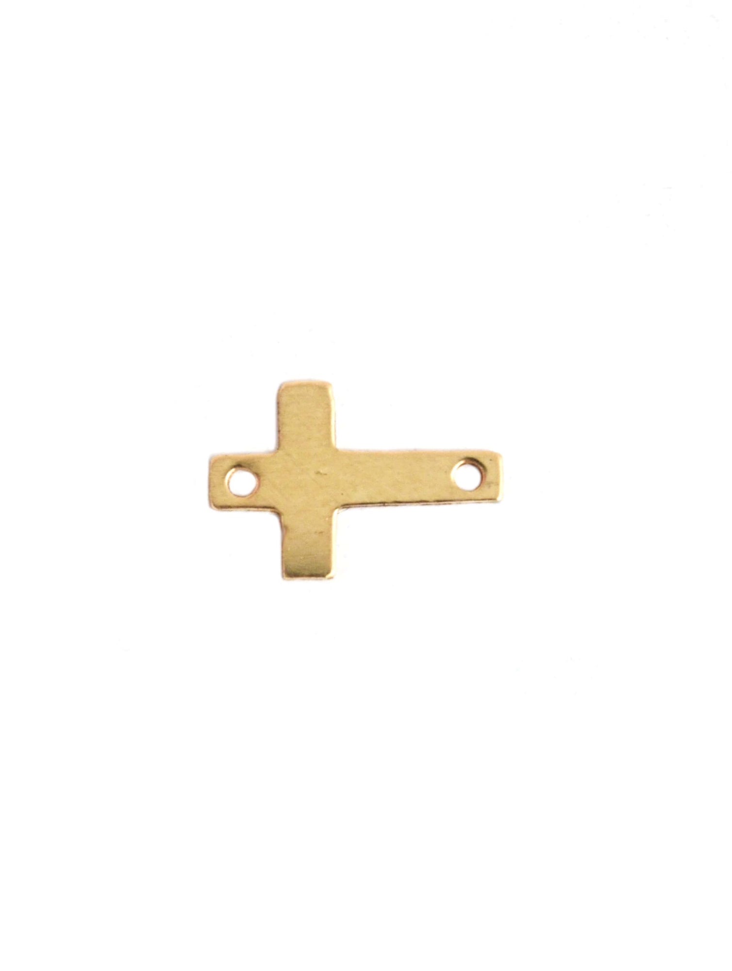 Tiny 14kt gold cross charm in yellow gold for Permanent Jewelry