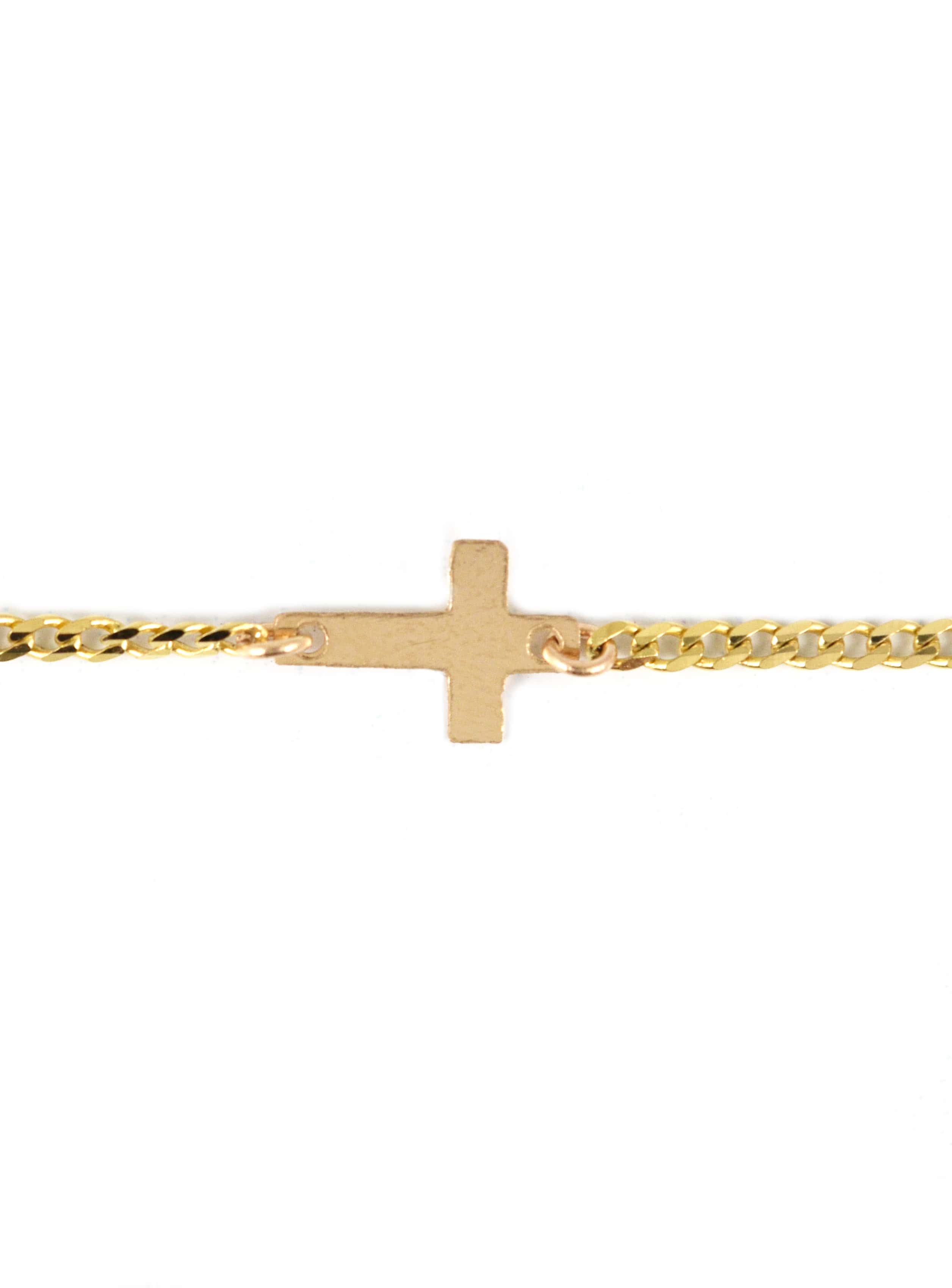 14K Gold] Cross Bracelet *Made-to-order*(TRDSP B KN0049) – Maxi Hawaiian  Jewelry マキシ ハワイアンジュエリー ハワイ本店
