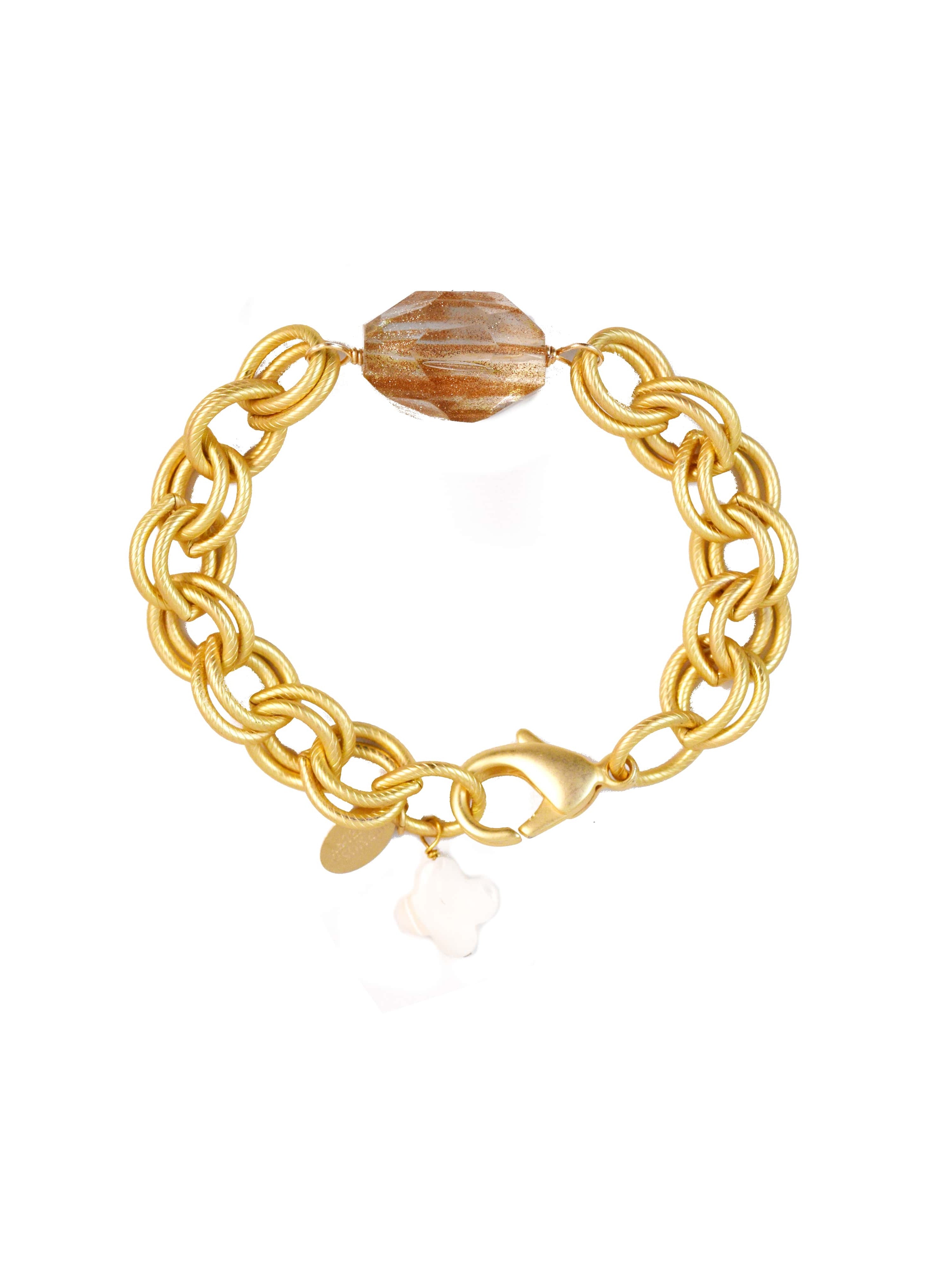 Tula Bracelet with Glitter Glass Bead