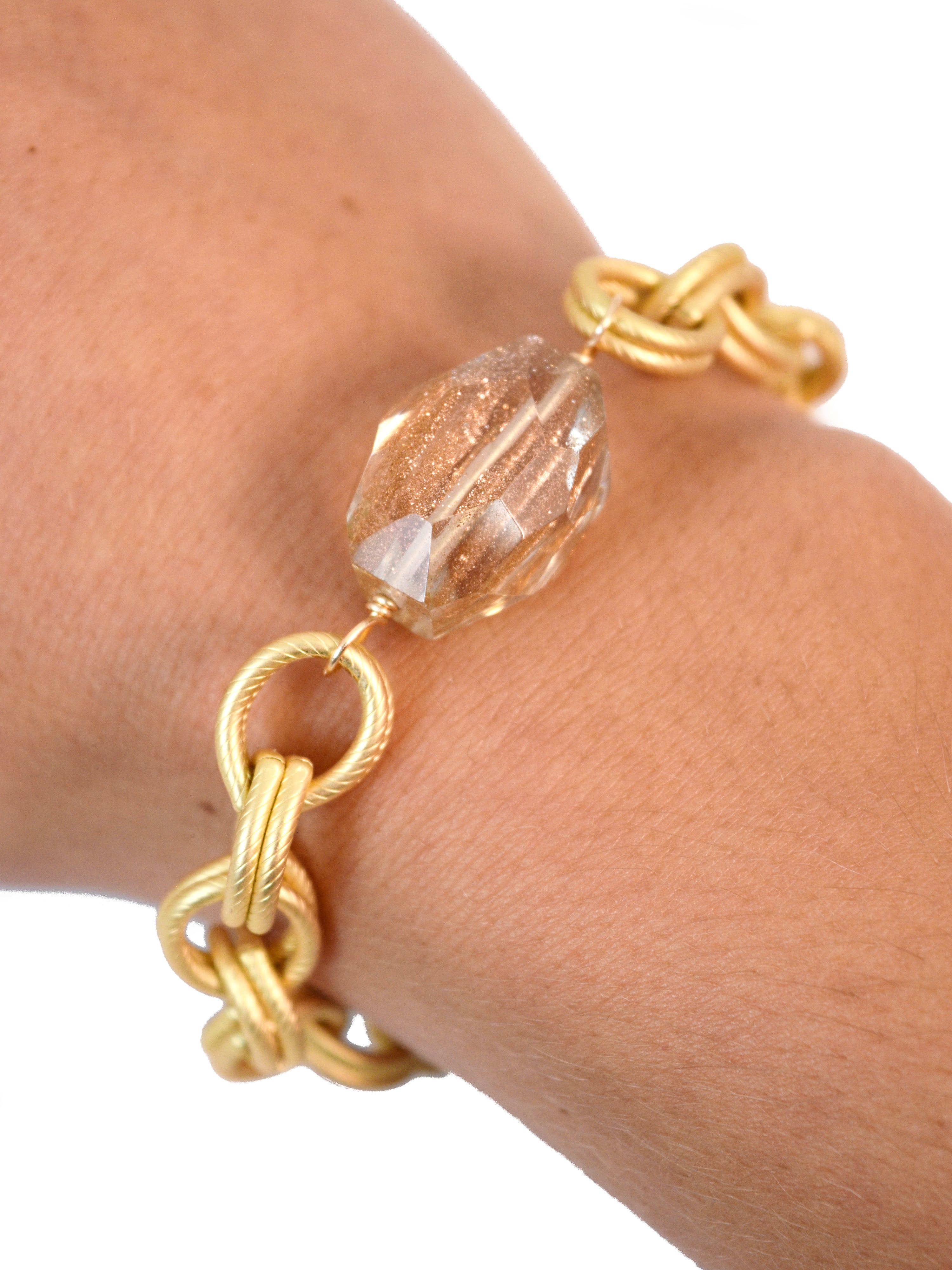 Tula Bracelet with Glitter Glass Bead