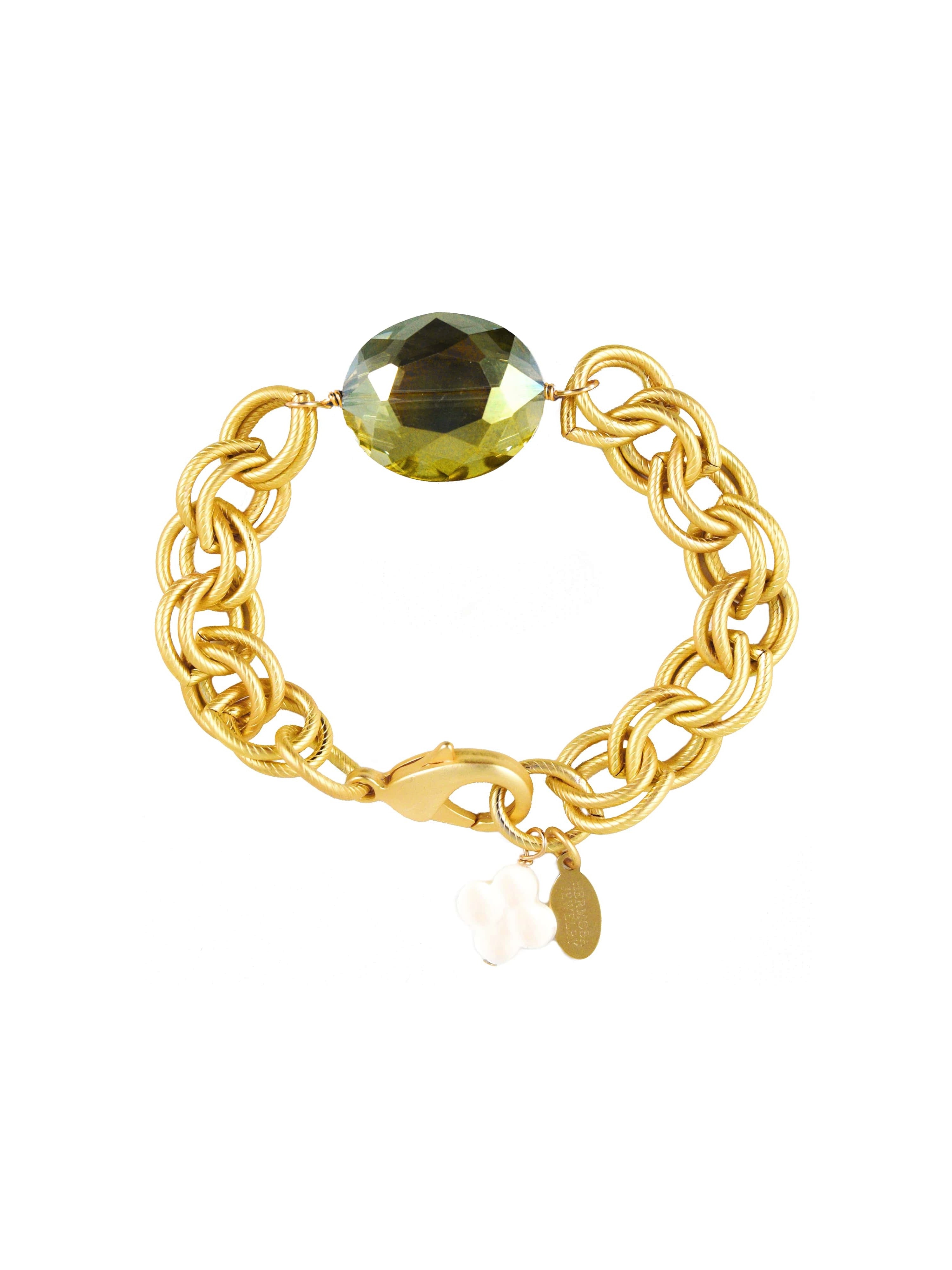 Tula Bracelet with Green Glass