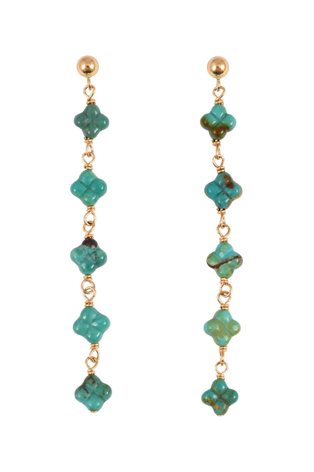Turquoise Quatrefoil Earrings