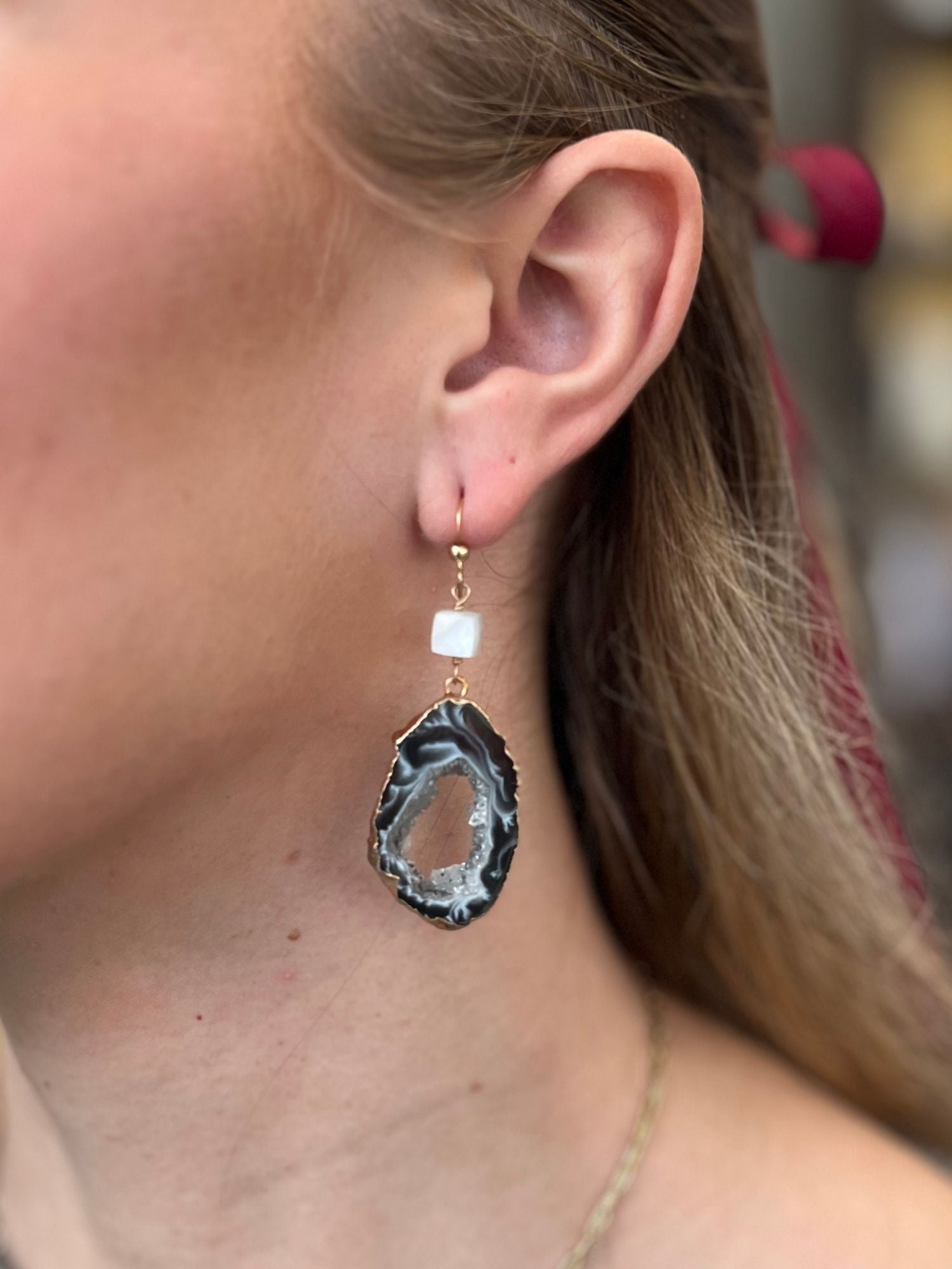 Agate Slice Earrings