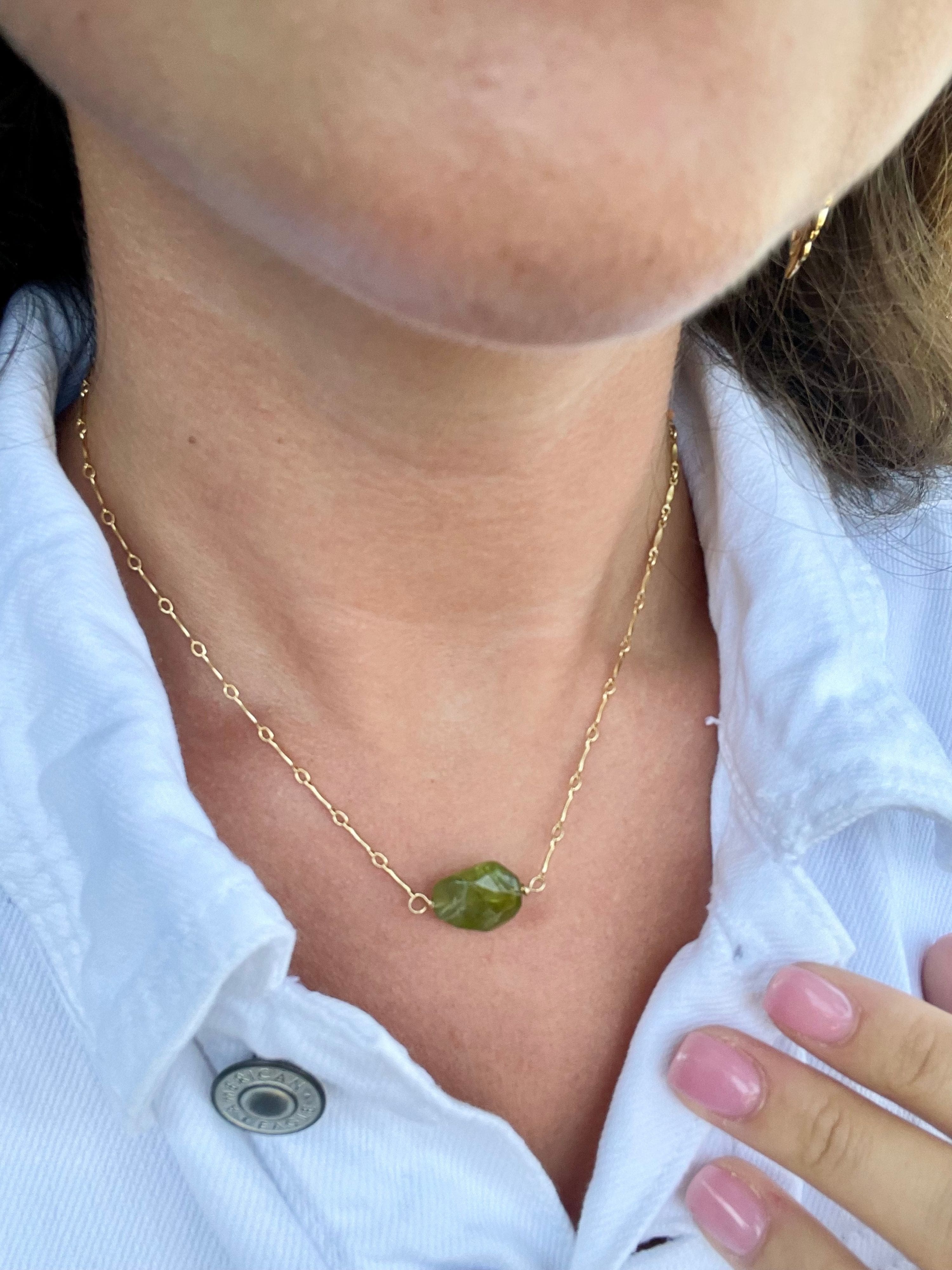 Floating Heart Peridot Necklace – Vi Ling