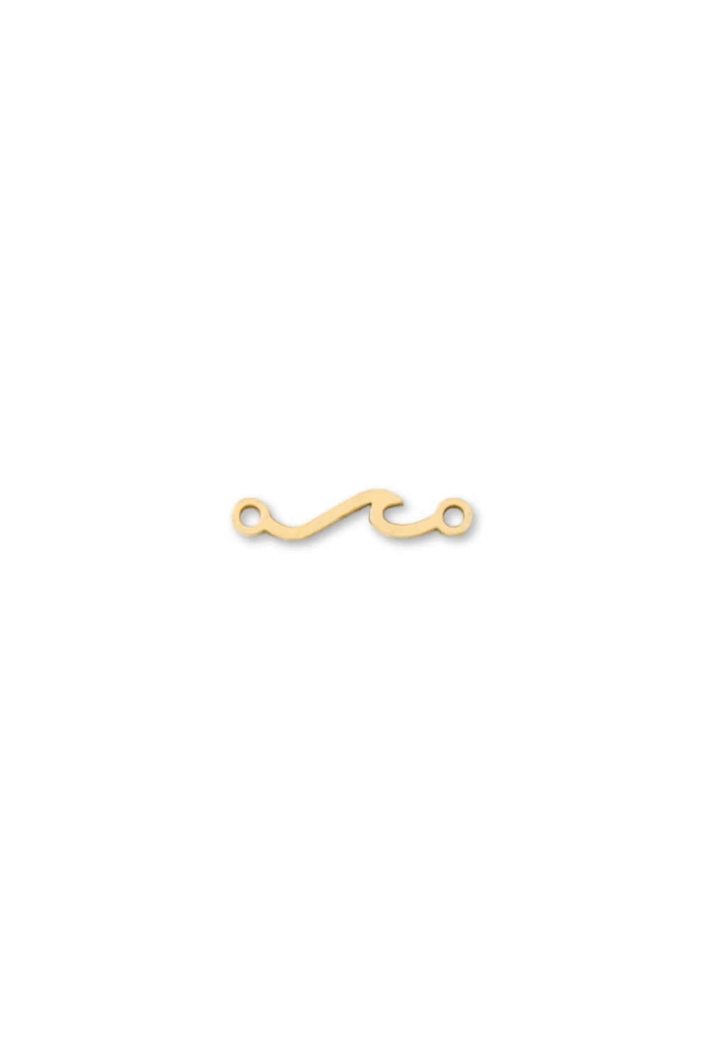 A small gold wave, specifically a wavy connector piece with two loop ends, shown on a plain white background.