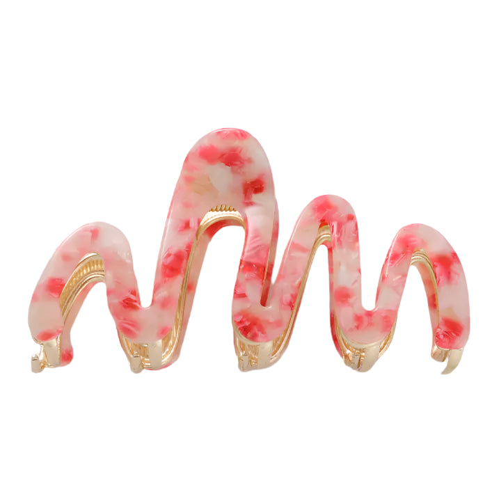 Wave Rosé Claw Clip in Speckled Pink 
