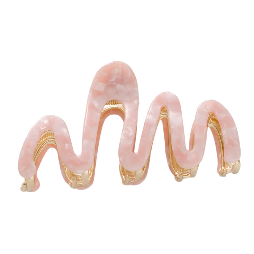 Wave Rosé Claw Clip in Light Pink 