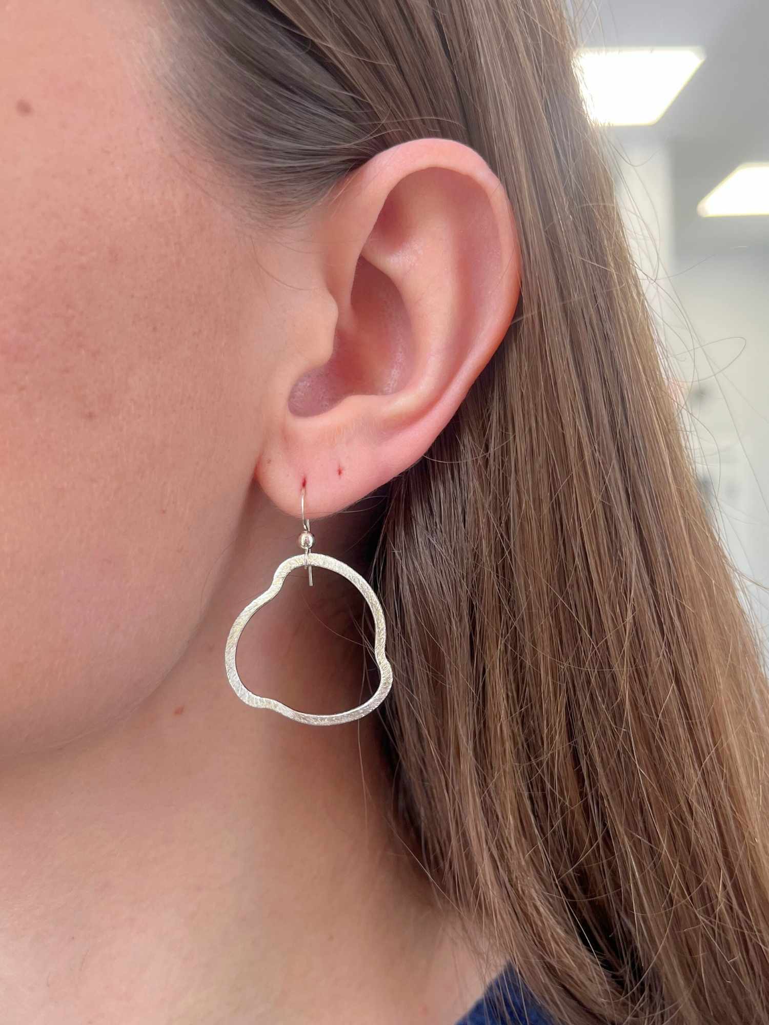 Wavy Hoops in Sterling