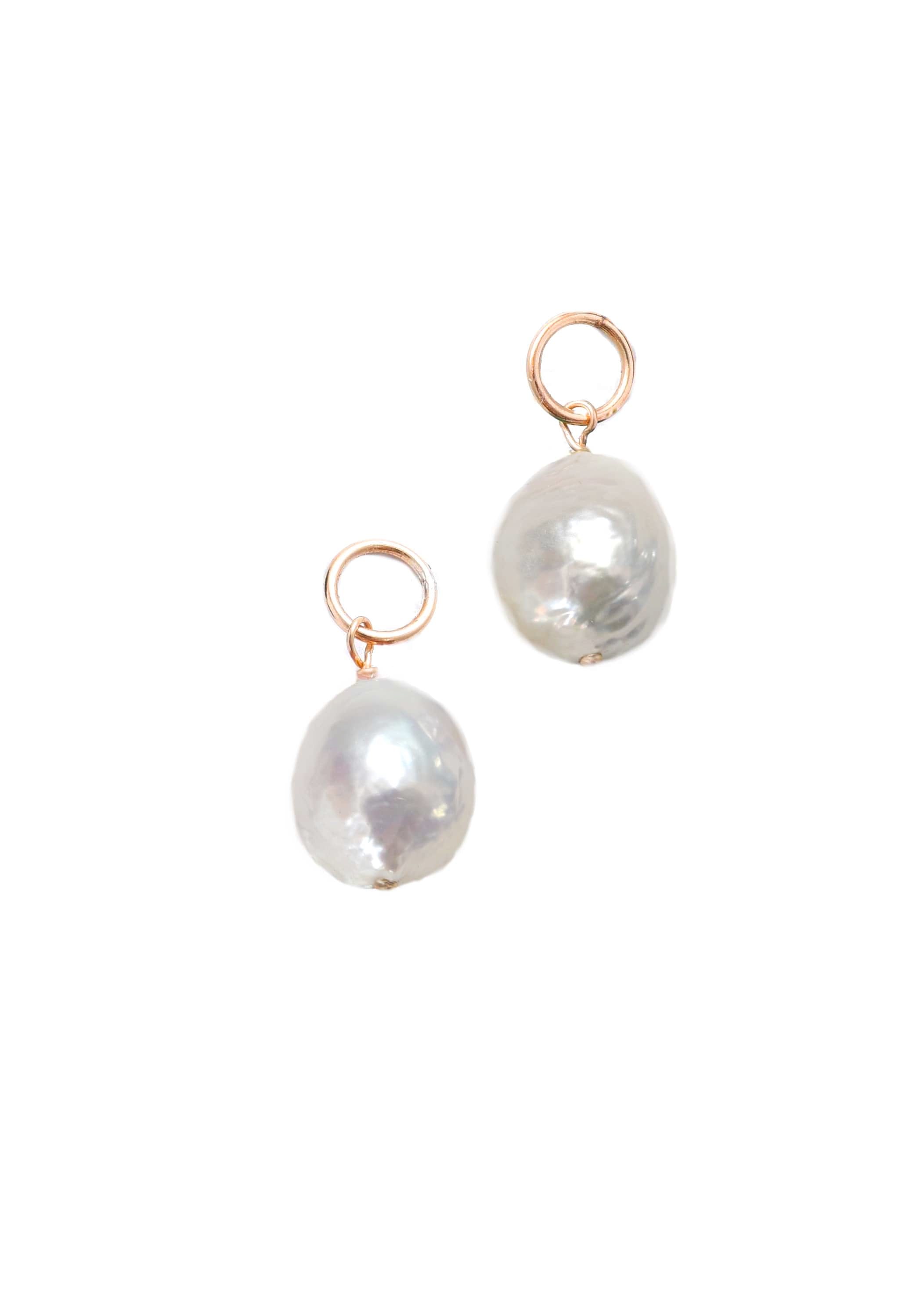 White Baroque Pearl Charm