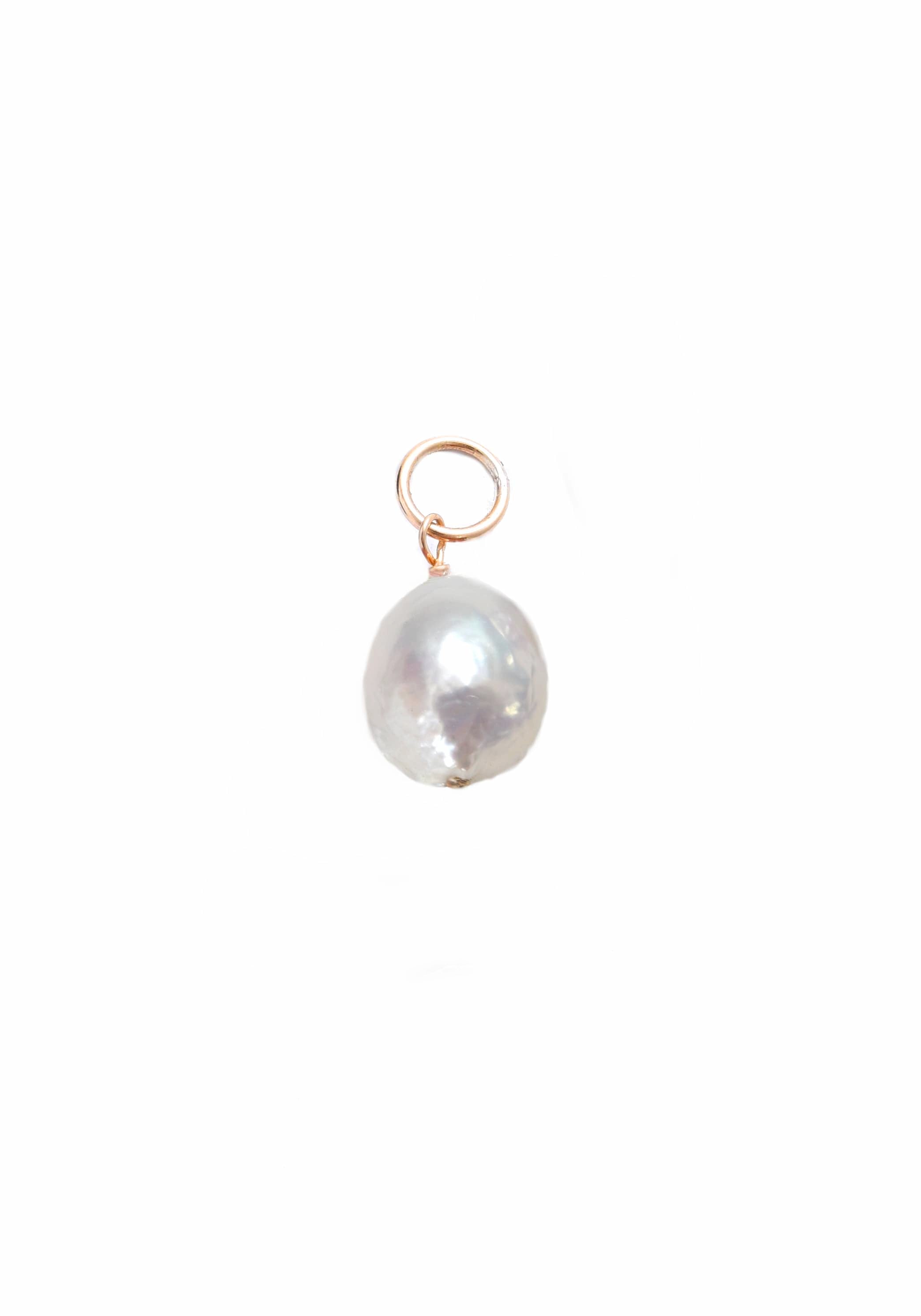 White Baroque Pearl Charm