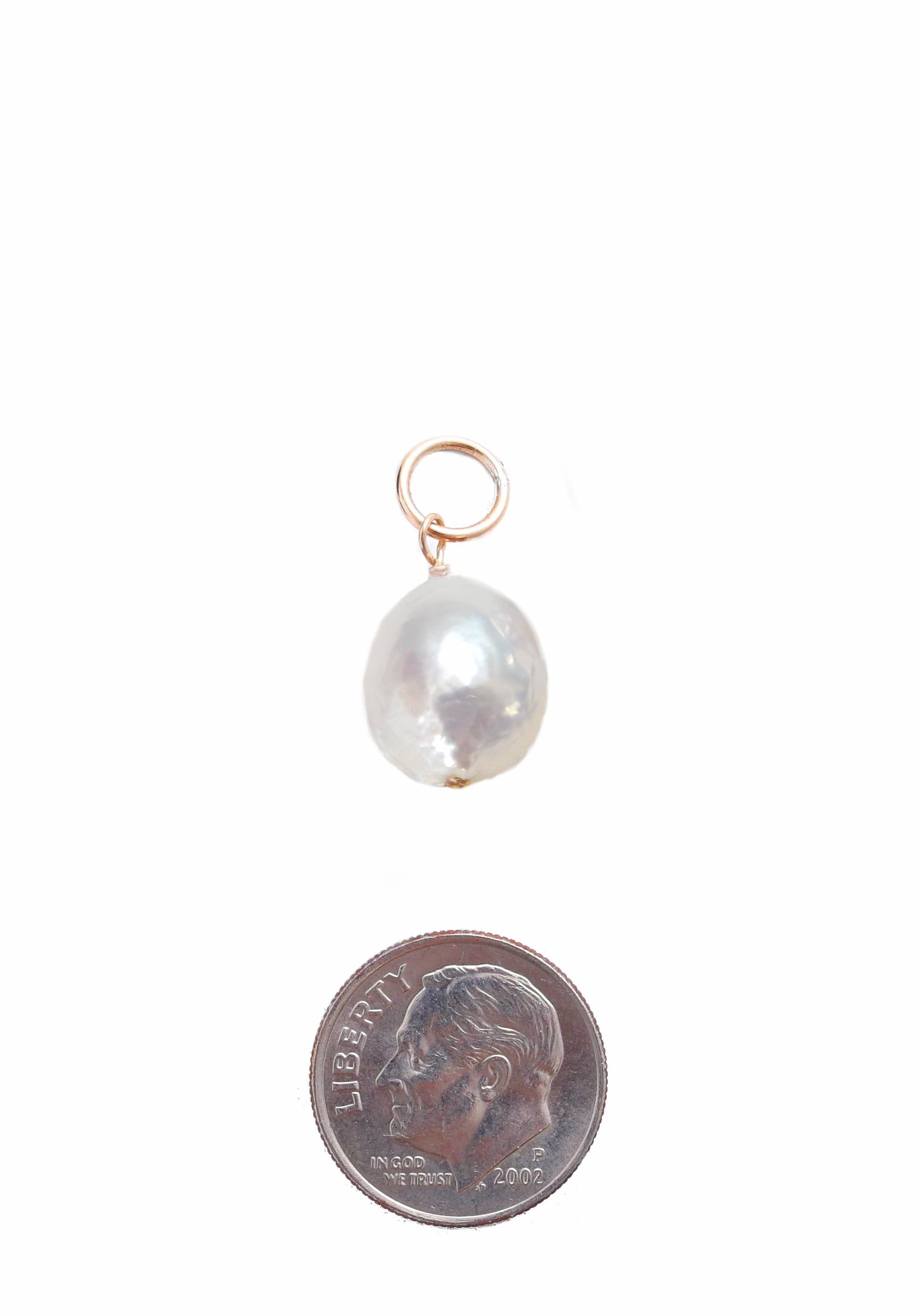 White Baroque Pearl Charm