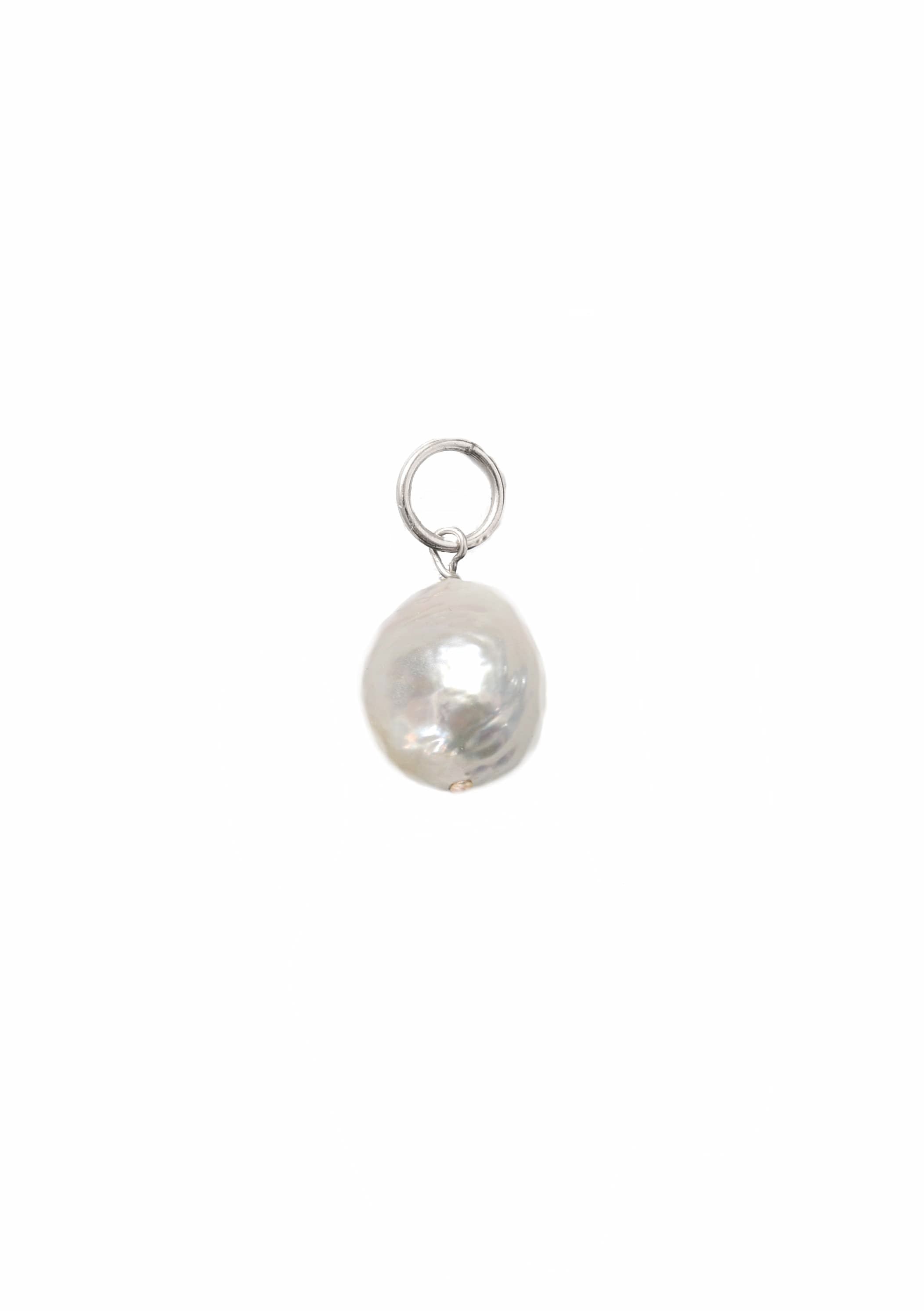 White Baroque Pearl Charm