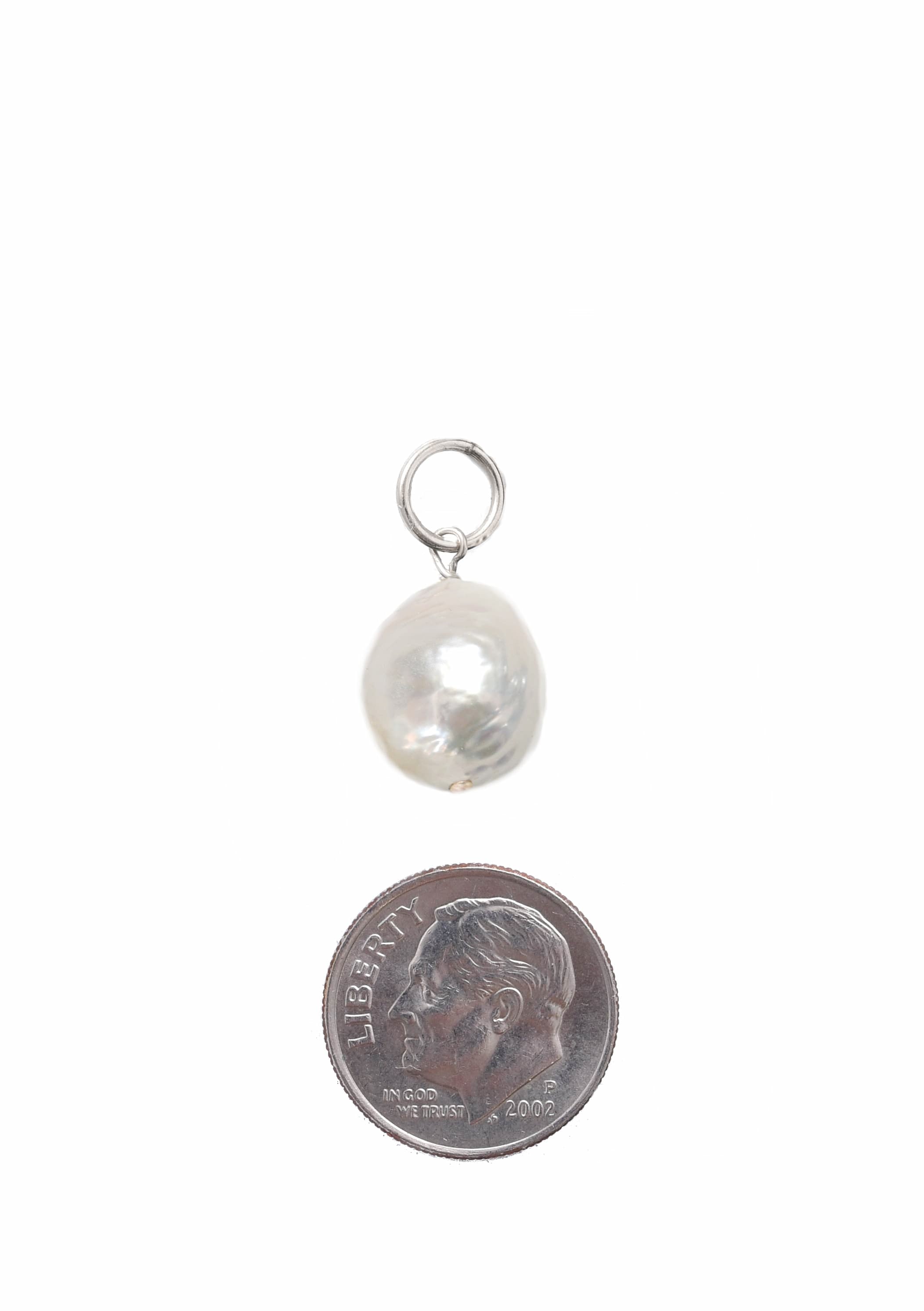 White Baroque Pearl Charm