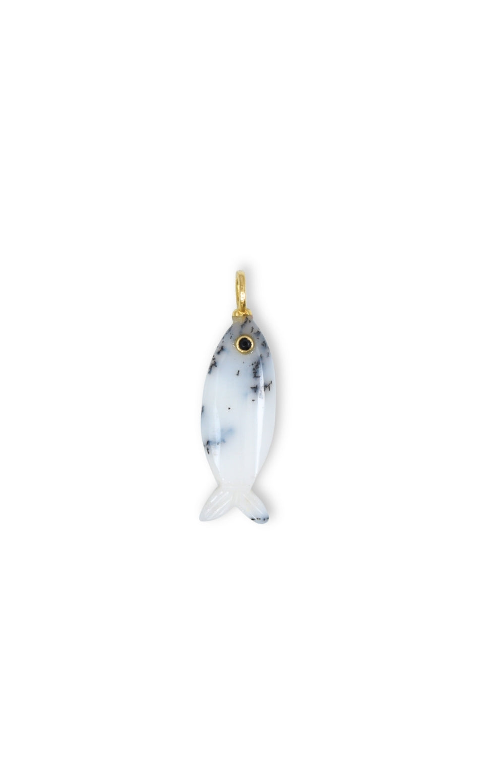 White Jasper Fish Charm