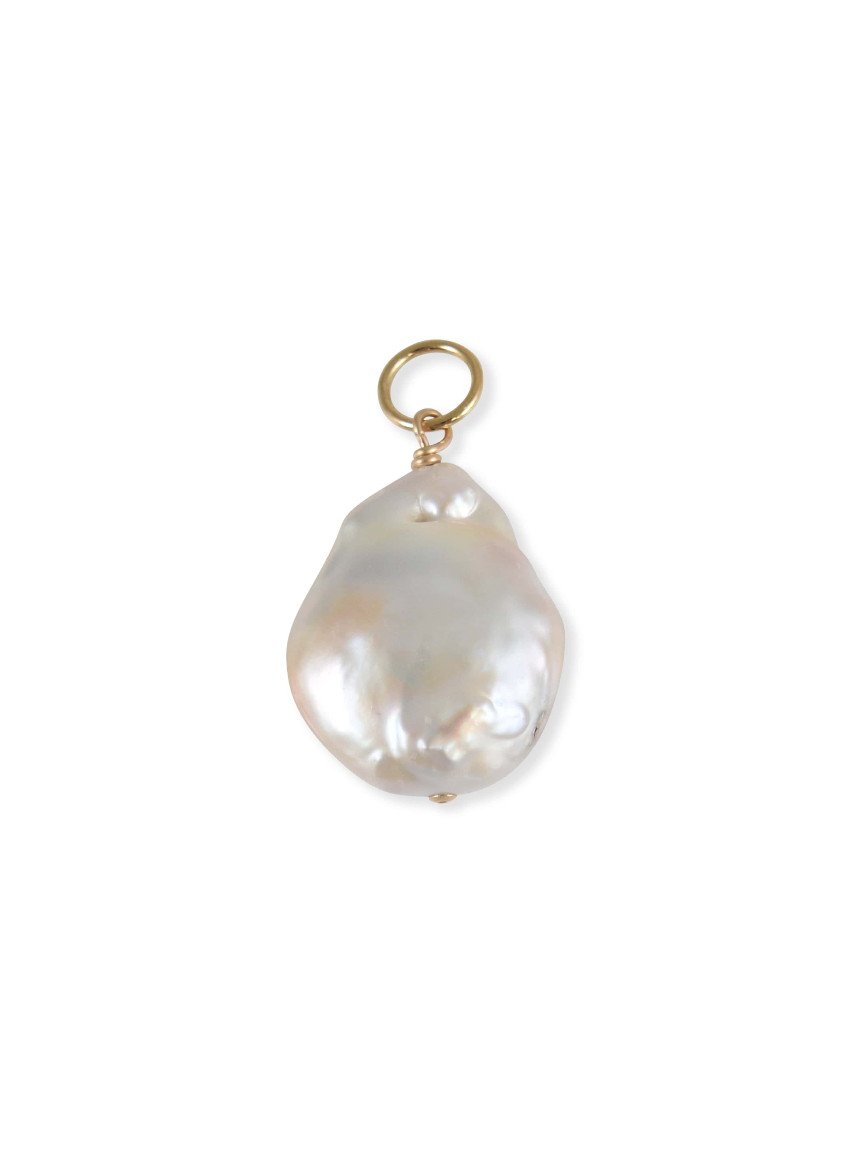 White Keshi Pearl Charm