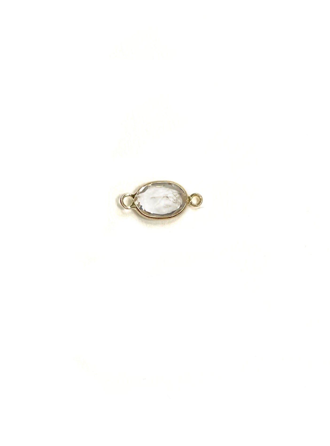 Oval Gemstone Charm in 14kt Gold