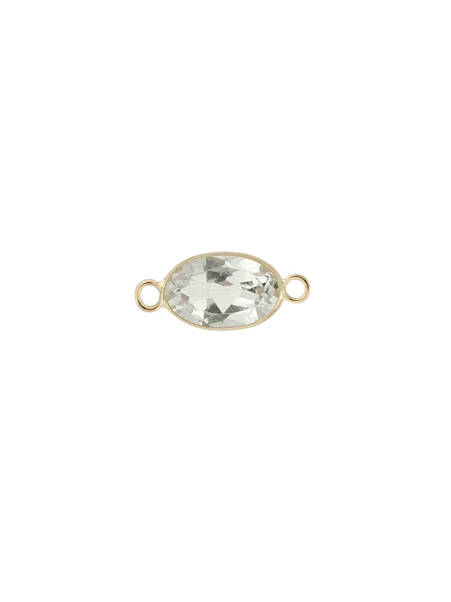 Oval Gemstone Charm in 14kt Gold