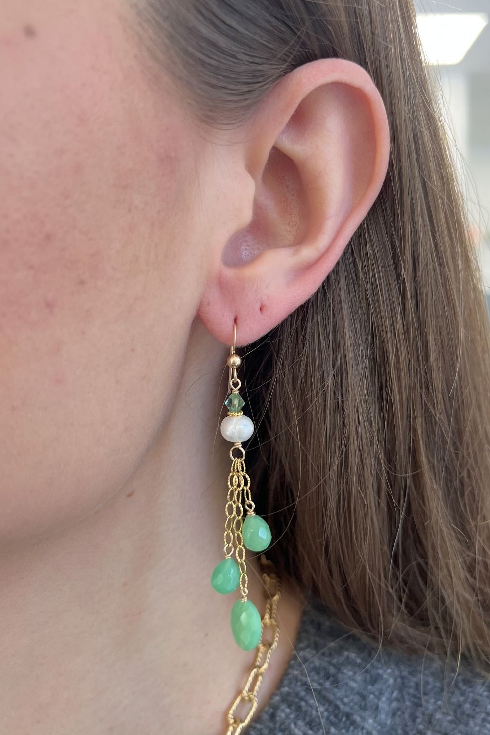 Willow Earrings in Chrysoprase