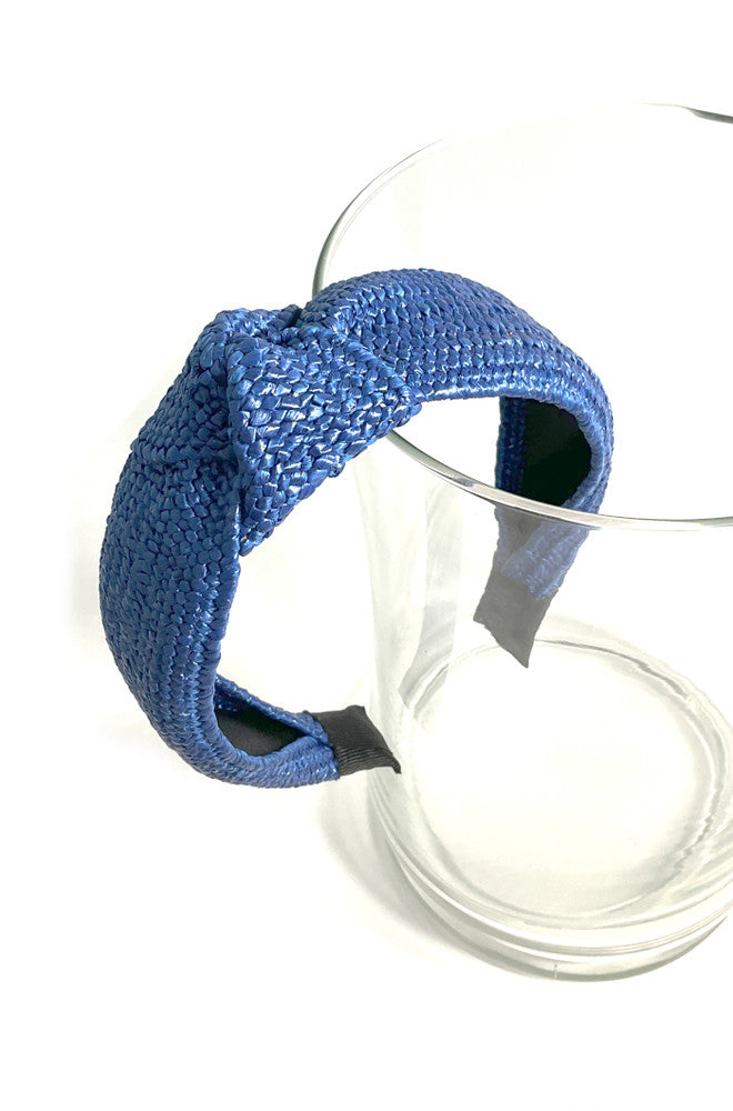 Blue Top Knot Headband