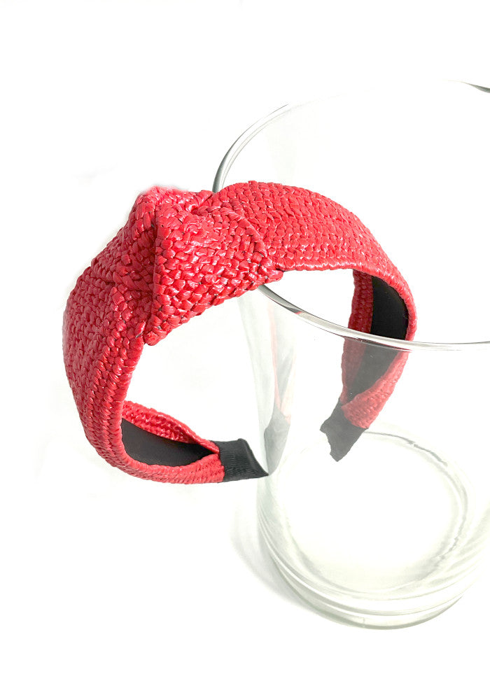 Red Top Knot Headband