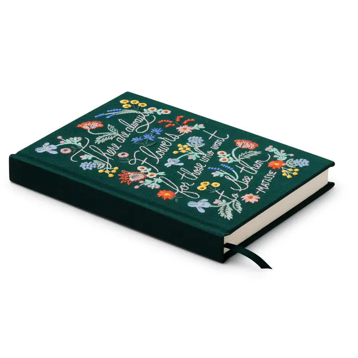 There are Always Flowers Embroidered Journal