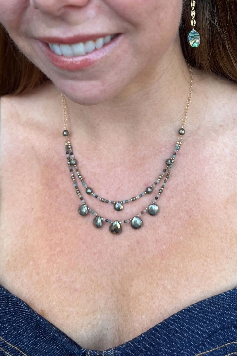 Melody Necklace in Pyrite