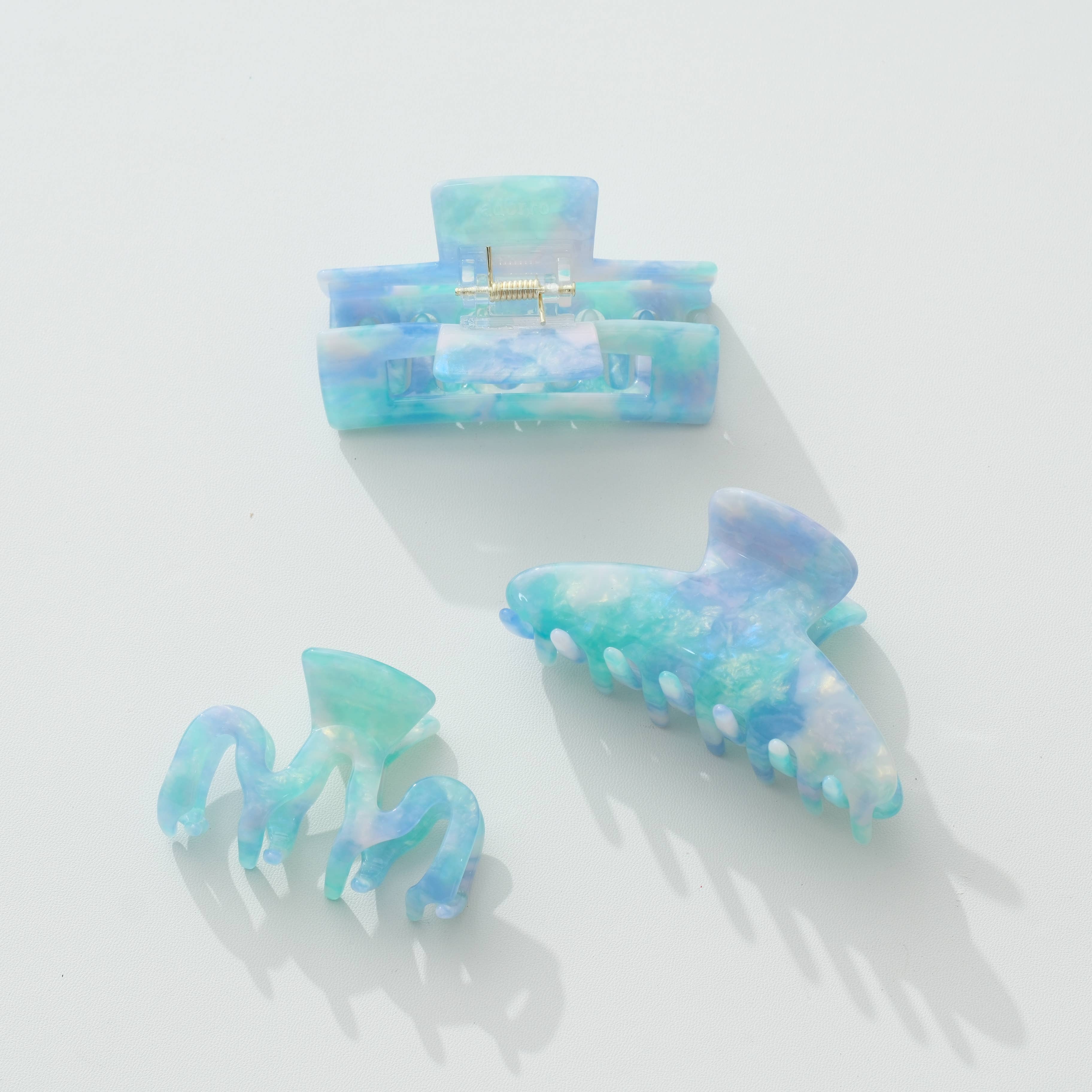 Seafoam Blue Claw Clips