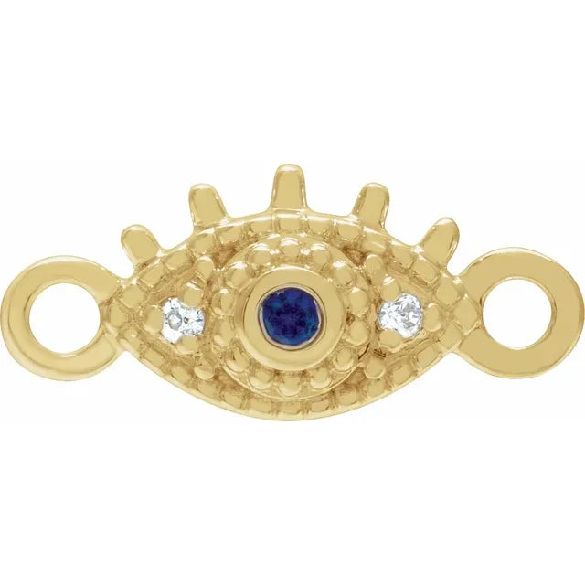 evil eye charm in 14kt yellow gold