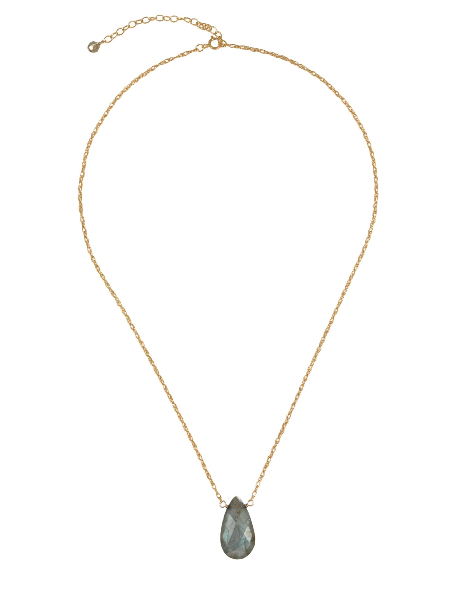 Labradorite Mini Teardrop Necklace 