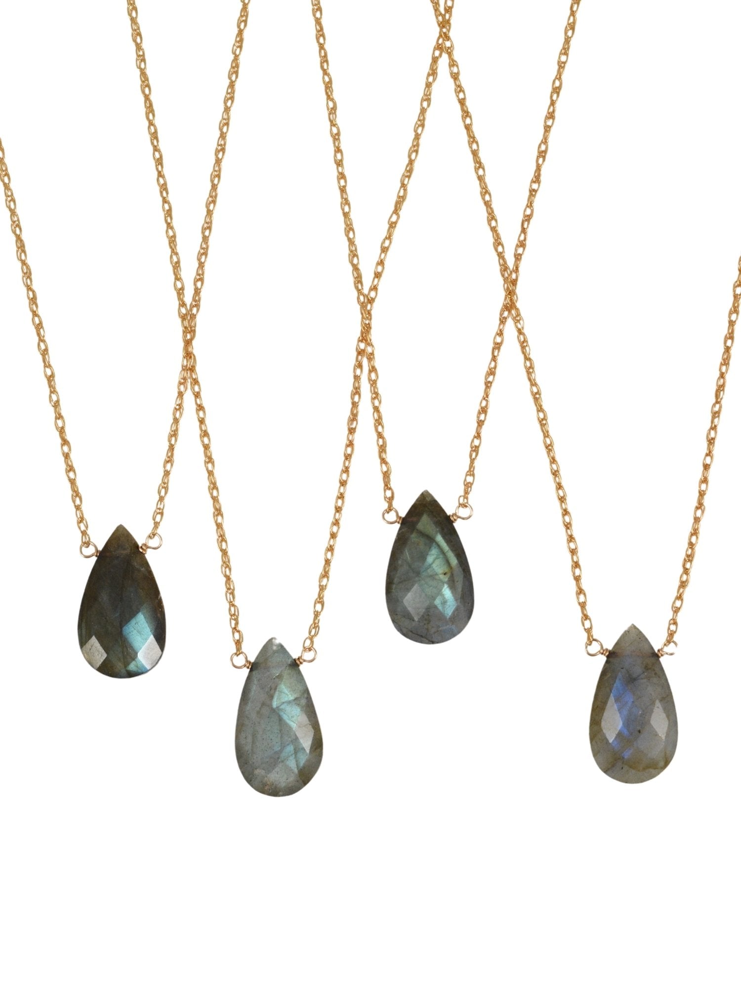 Labradorite Mini Teardrop Necklace 