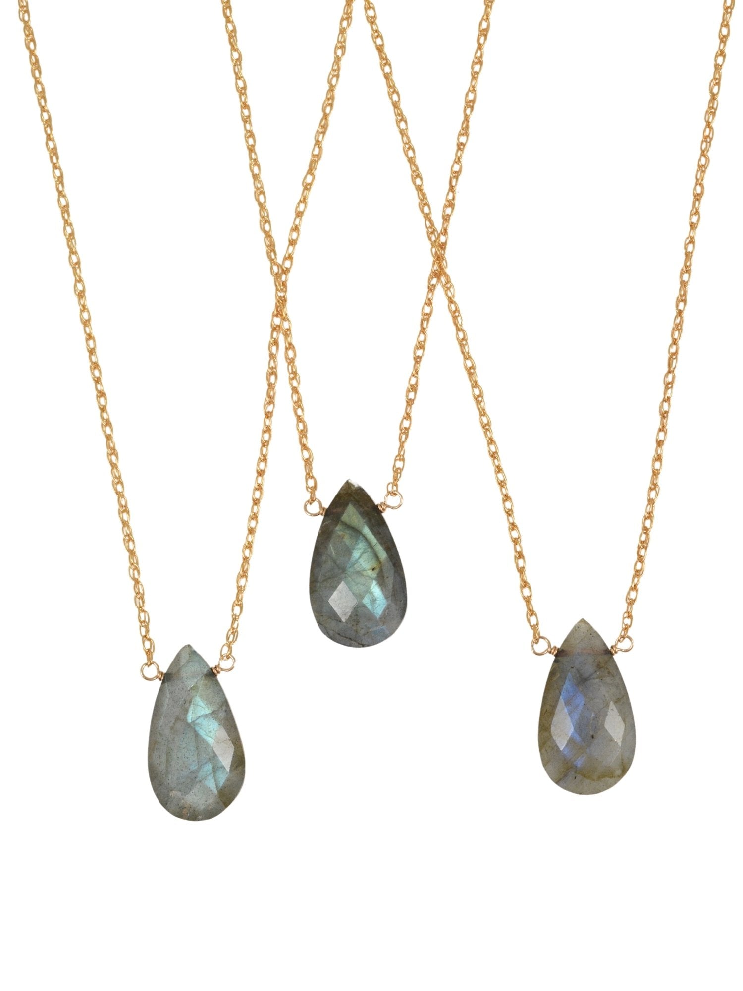 Labradorite Mini Teardrop Necklace