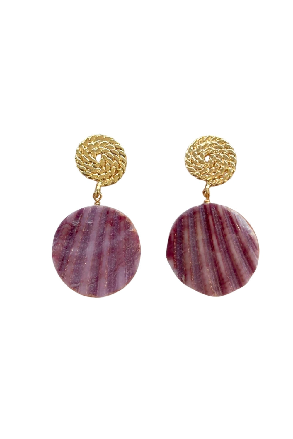 Salty Scallop Earrings in Purple 