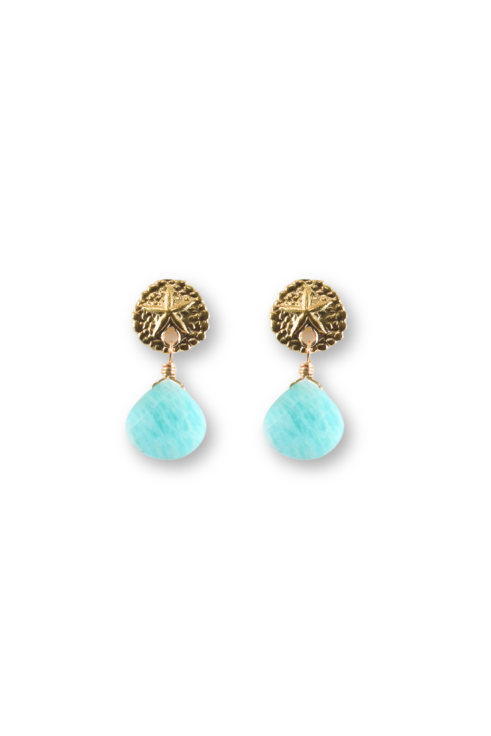 Sullivan Sand Dollar Posts in Amazonite
