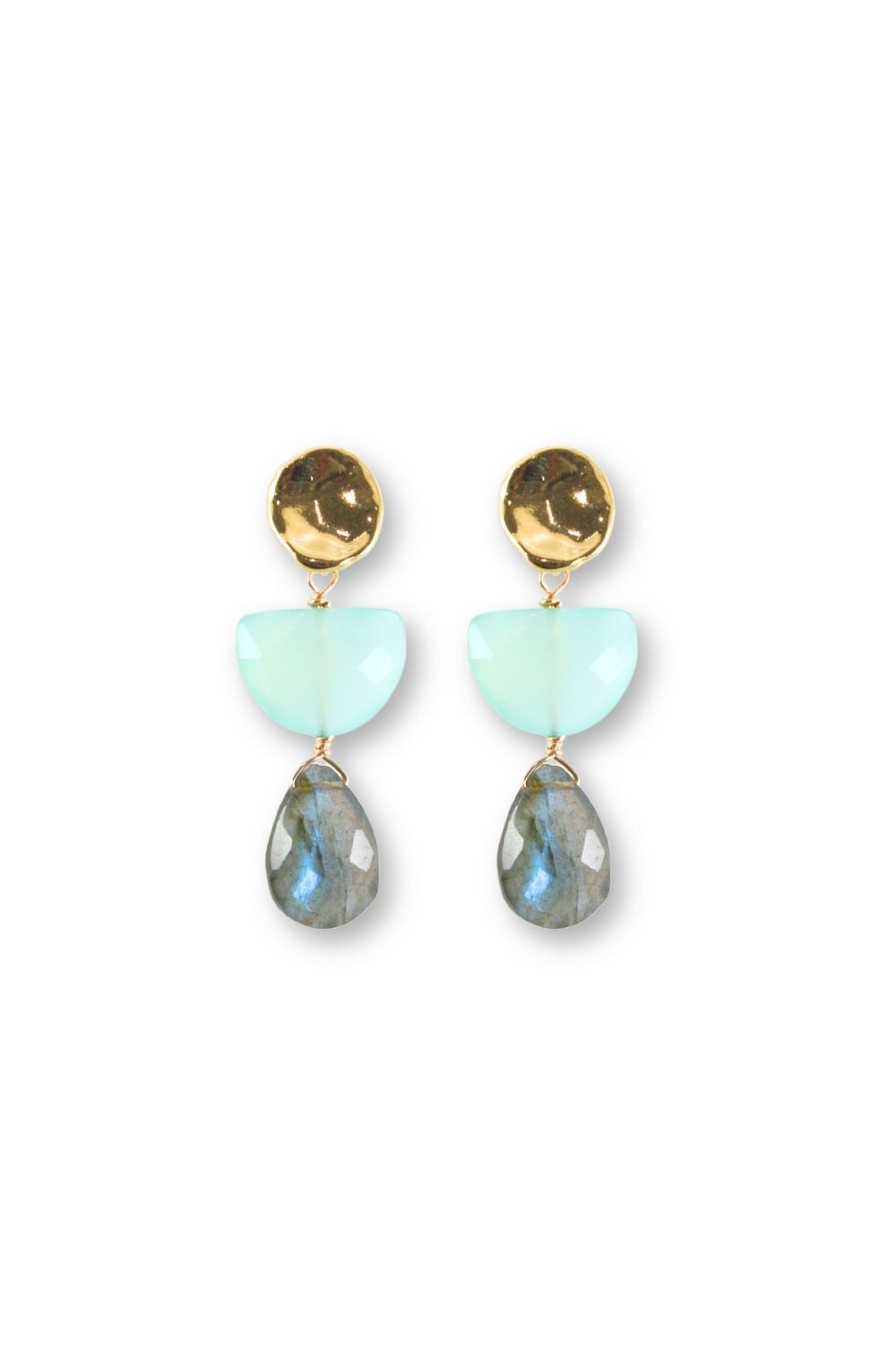 Chalcedony and Labradorite Earrings